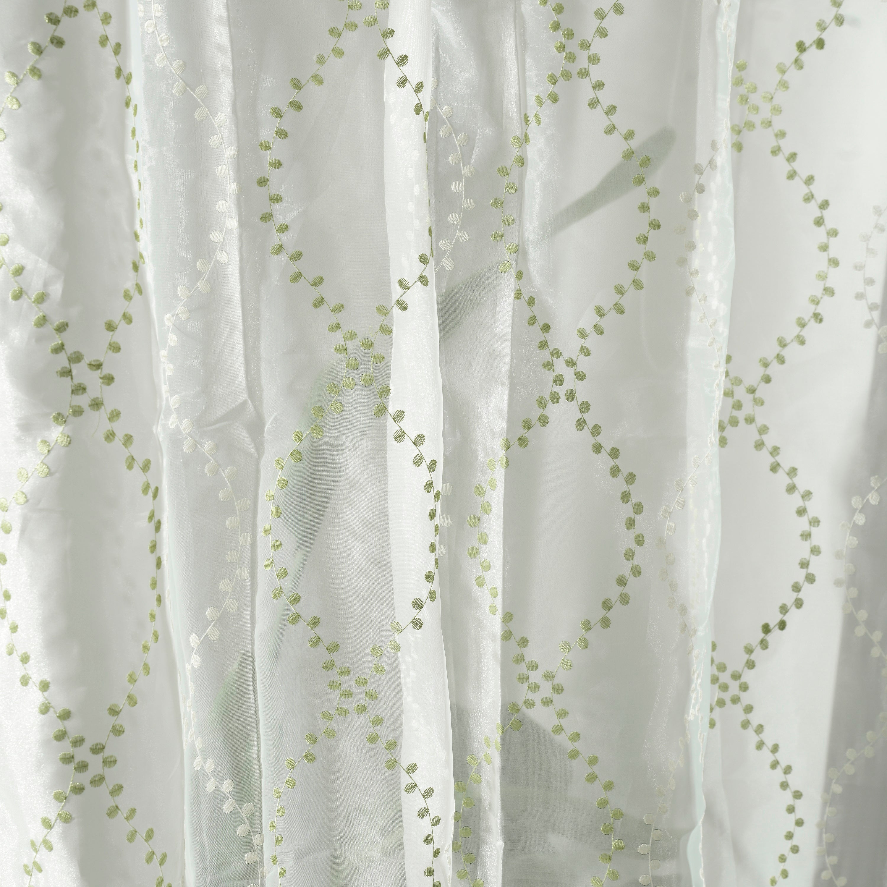 Etereo Spiral, Cream and Green, Sheer, 1 panel