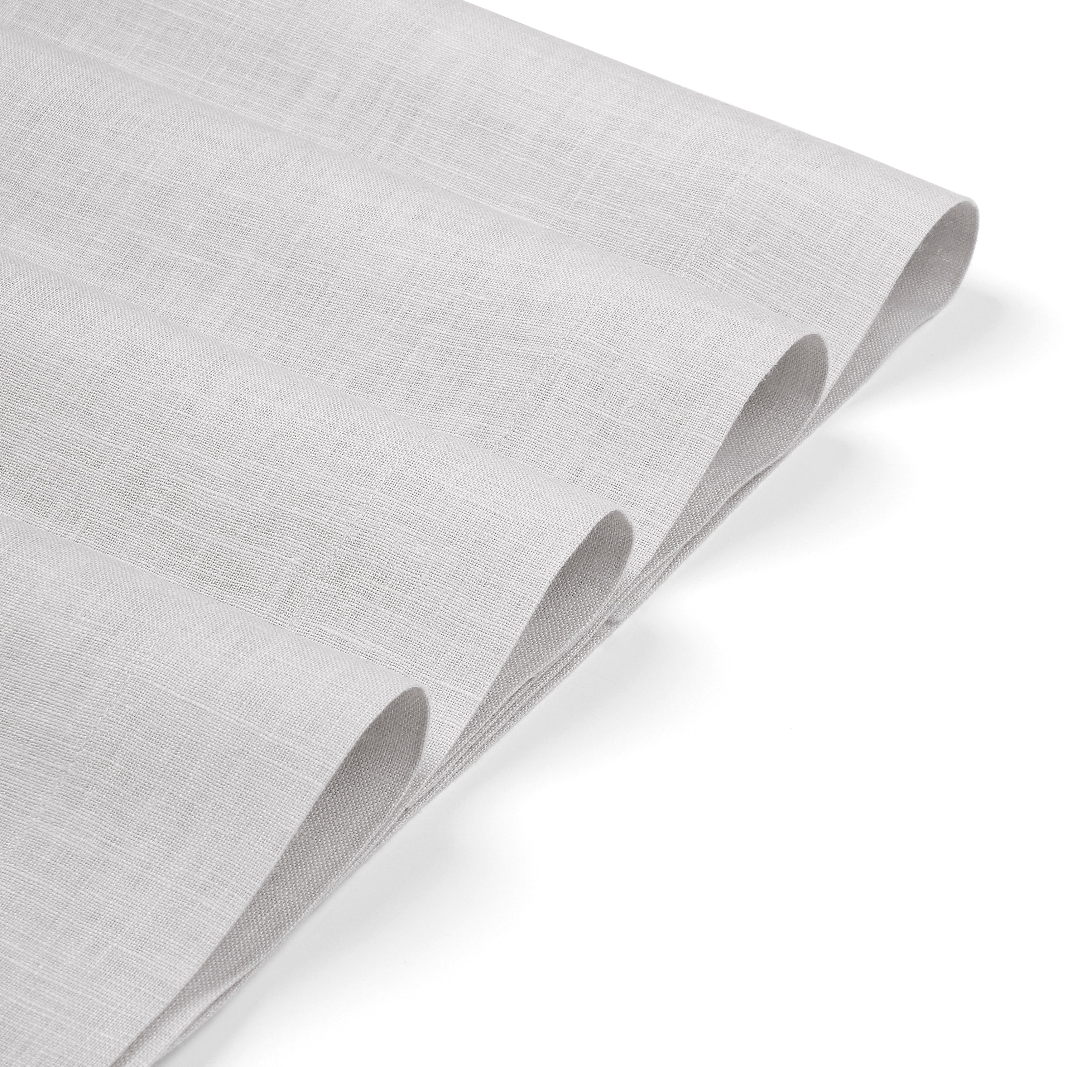 Silver Grey Linen Placemats, Hemmed, 14 x 19 inch, 4 pcs