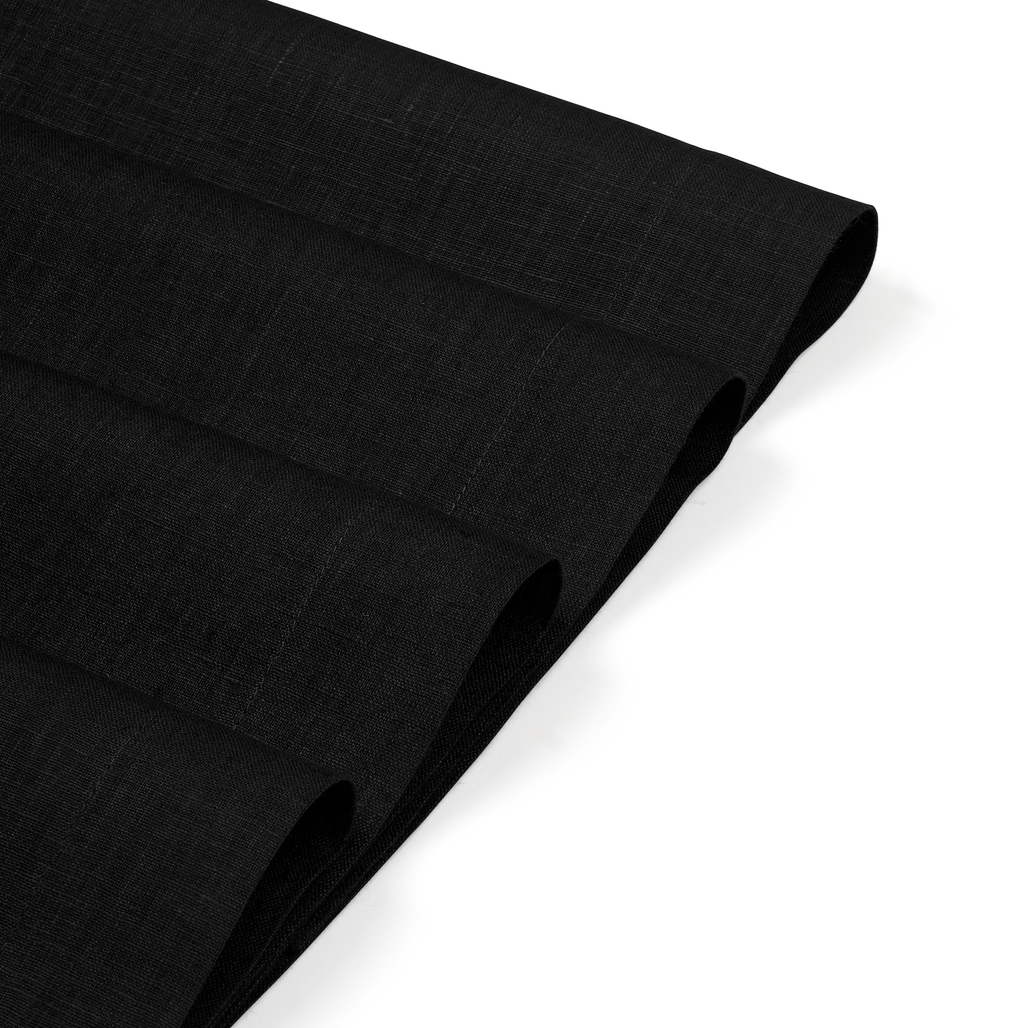 Black Linen Placemats, Hemmed, 14 x 19 inch, 4 pcs