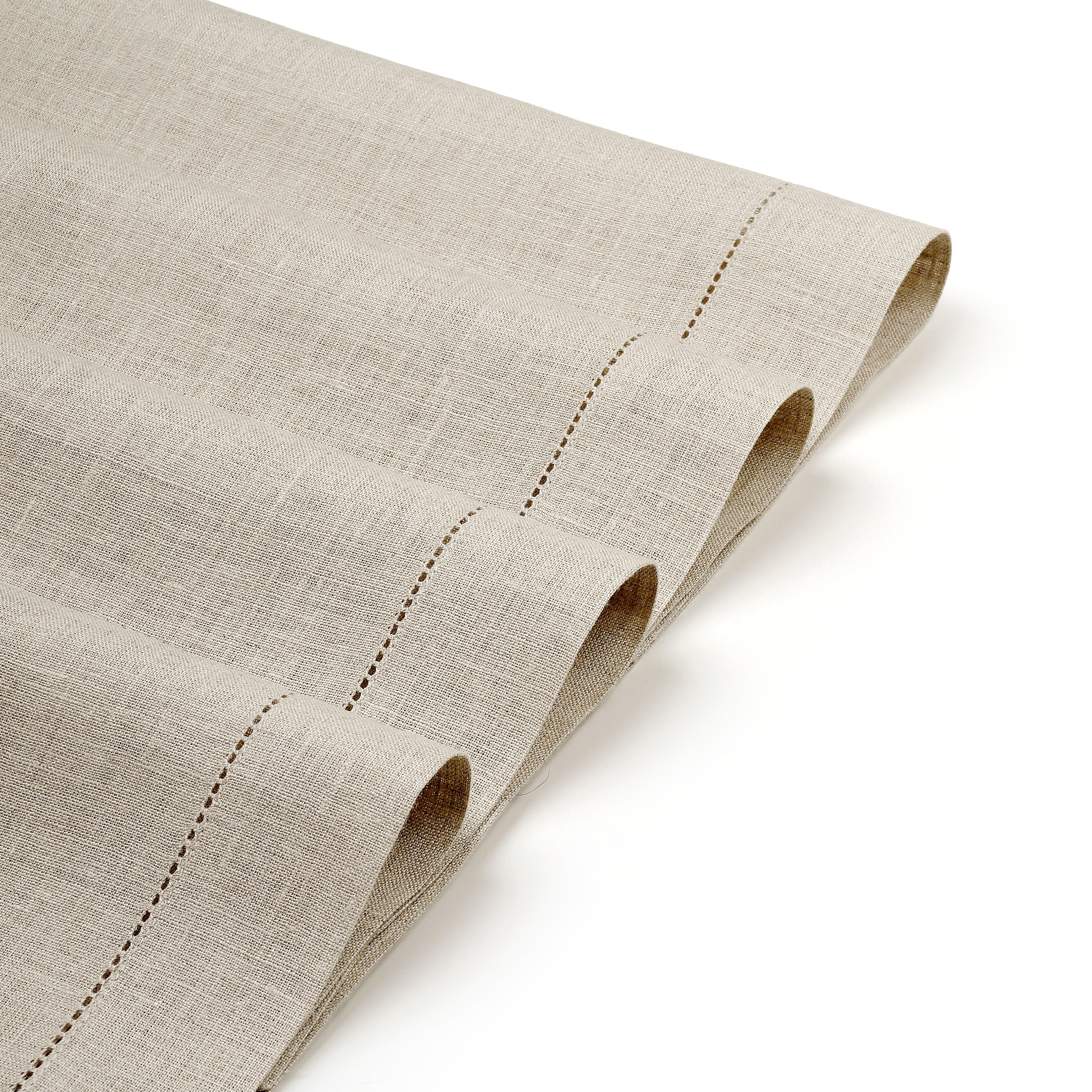 Natural Linen Placemats, Hemstitch, 14 x 19 inch, 4 pcs