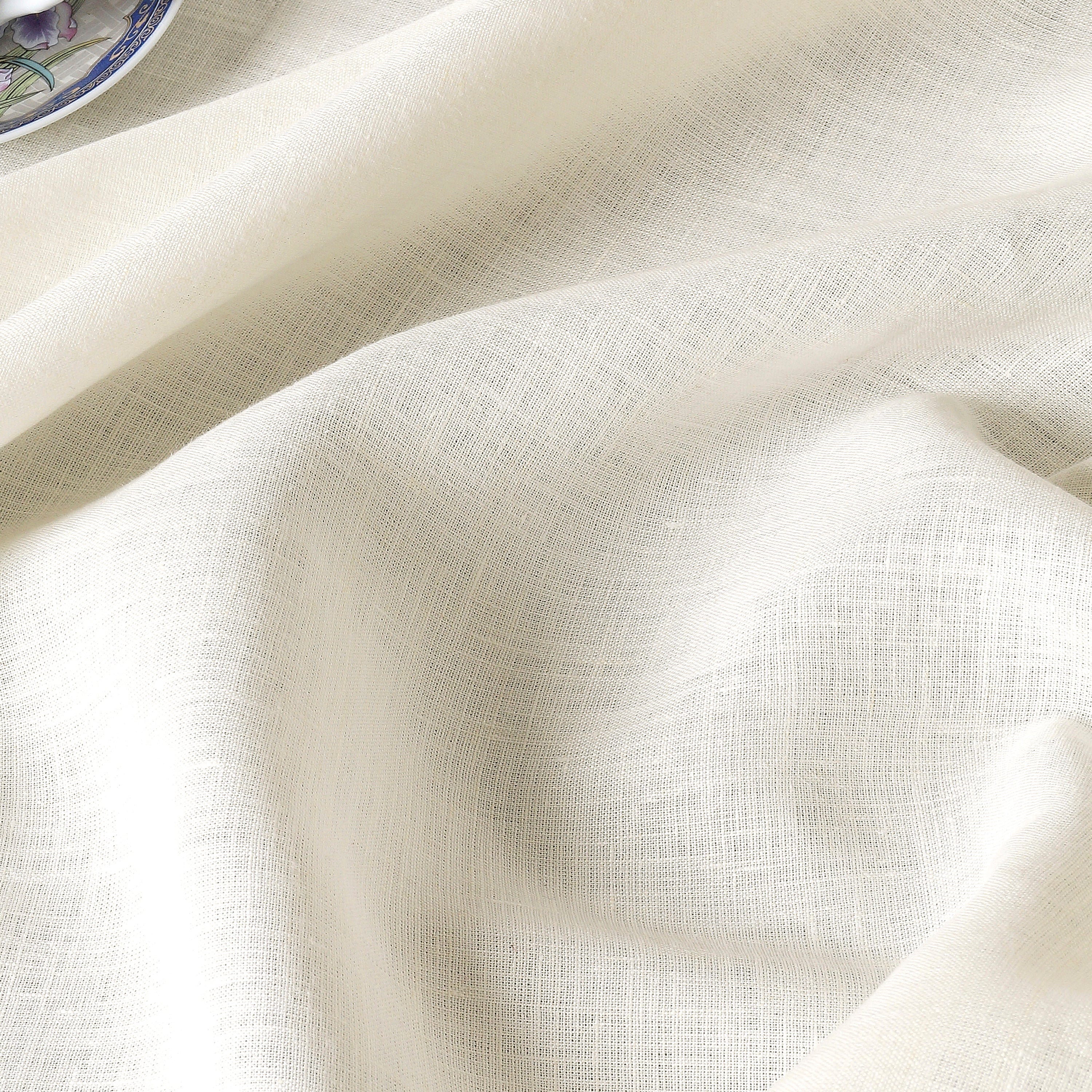 Ivory Linen Tablecloth, Hemmed