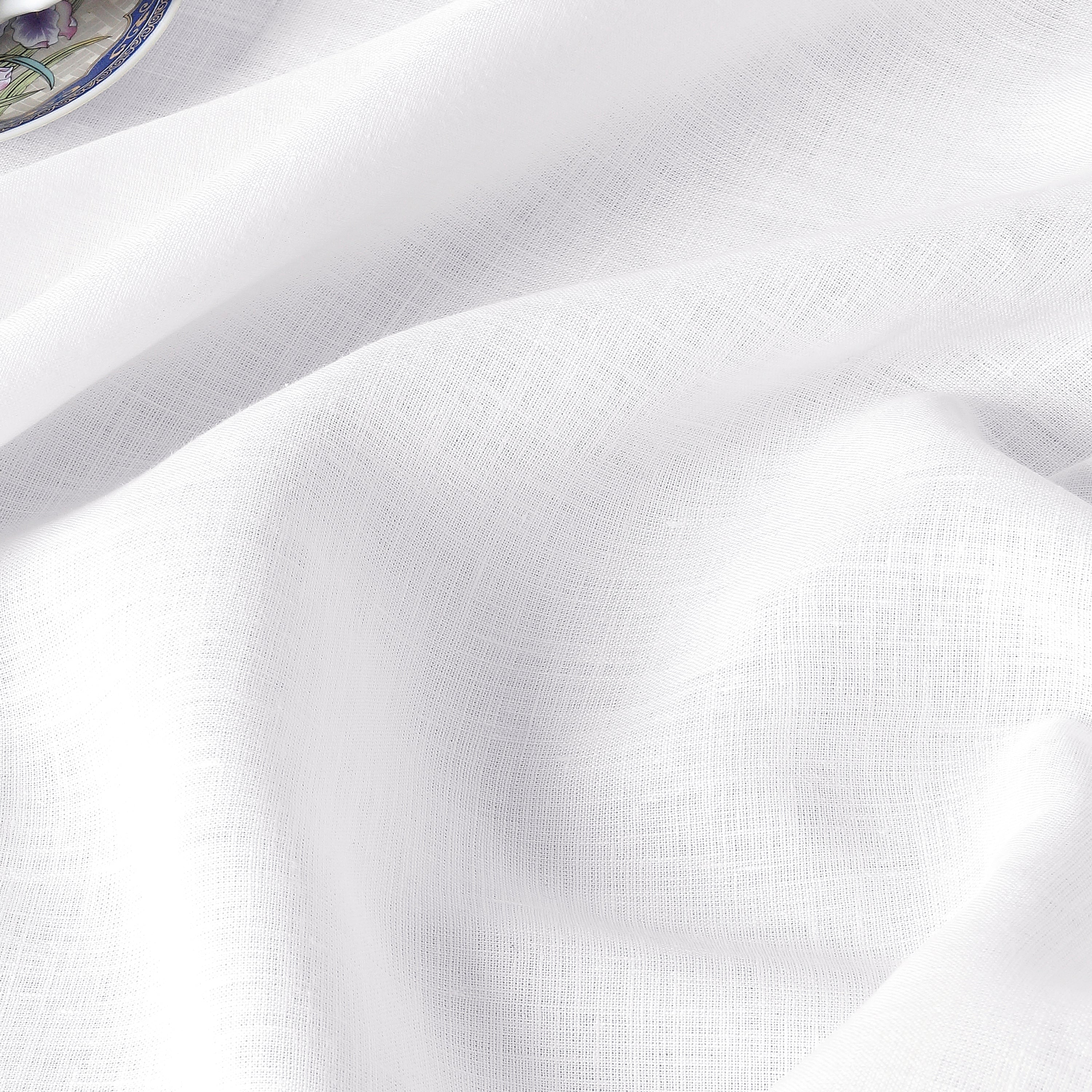 White Linen Tablecloth, Hemmed