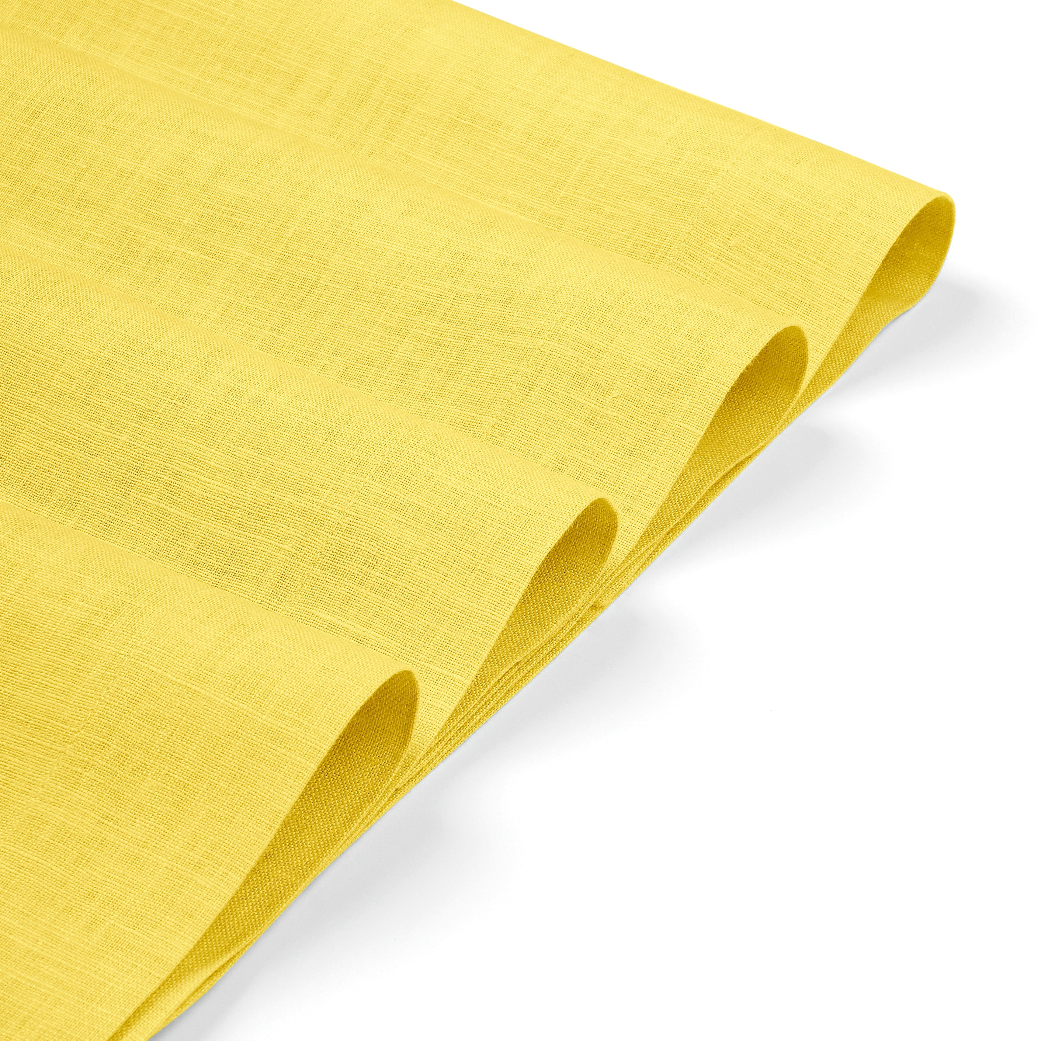 Lemon Yellow Linen Placemats, Hemmed, 14 x 19 inch, 4 pcs