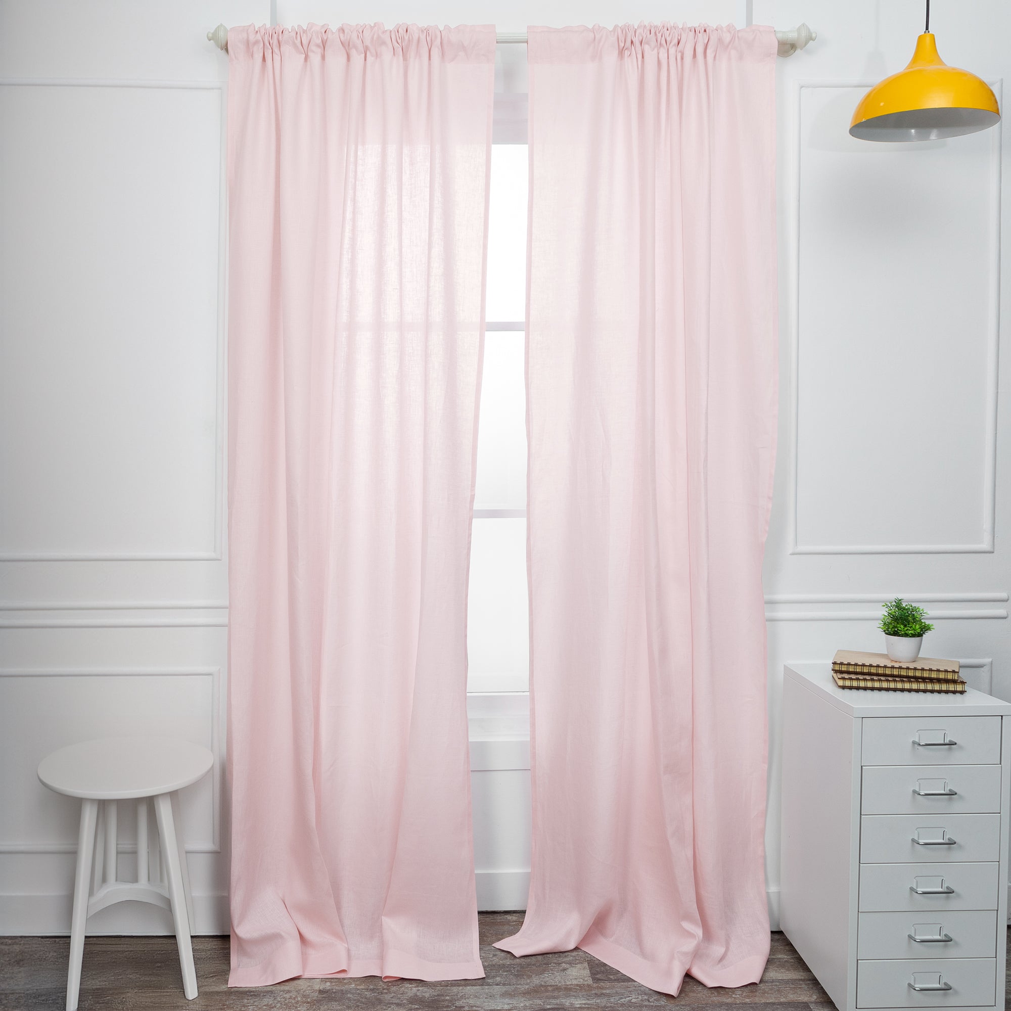 Pastel Pink Linen Curtain