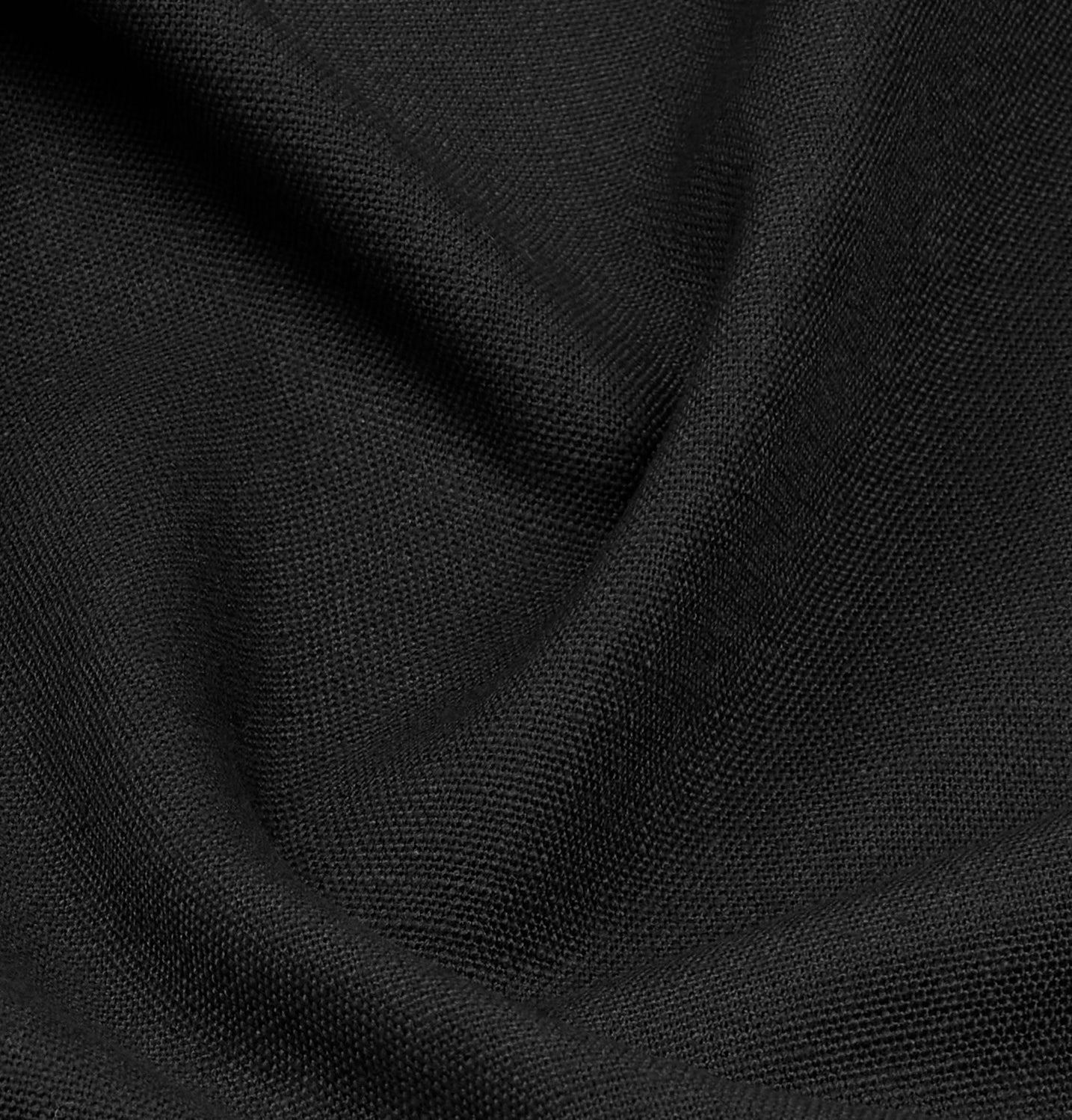 Black Tablecloth, Faux Linen, Mitered Corner