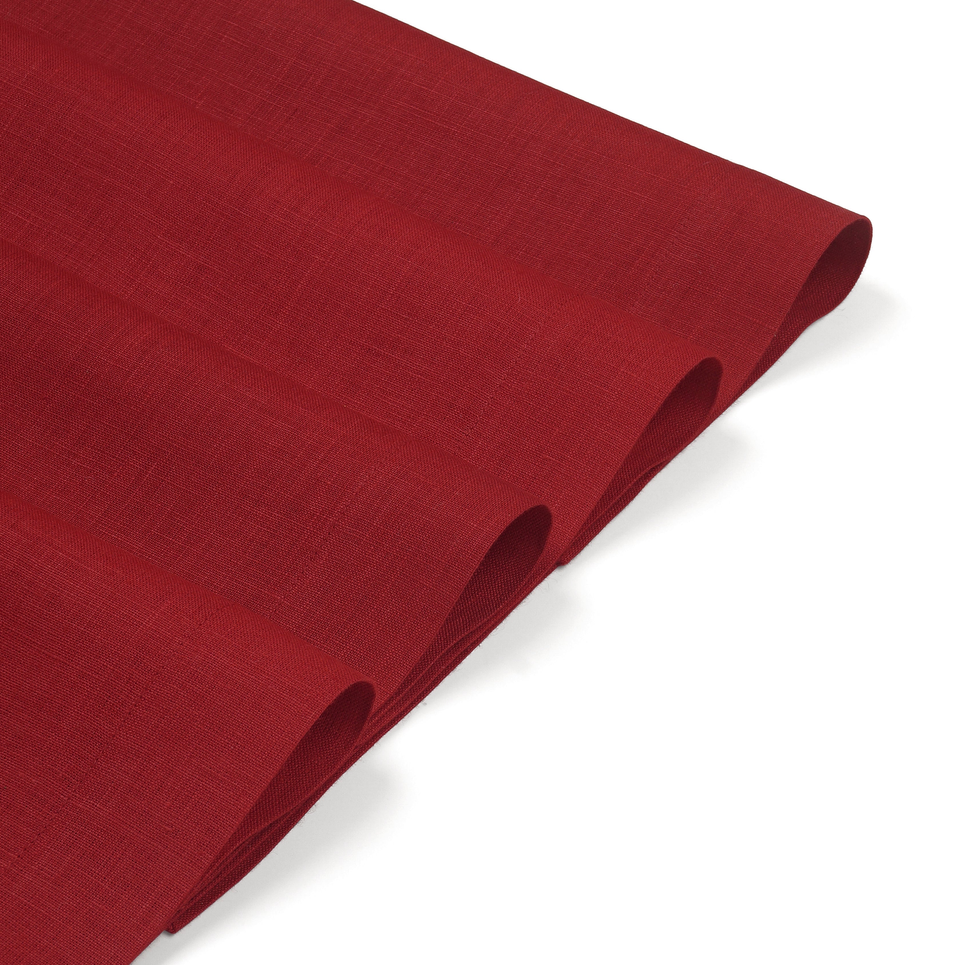 Red Linen Placemats, Hemmed, 14 x 19 inch, 4 pcs