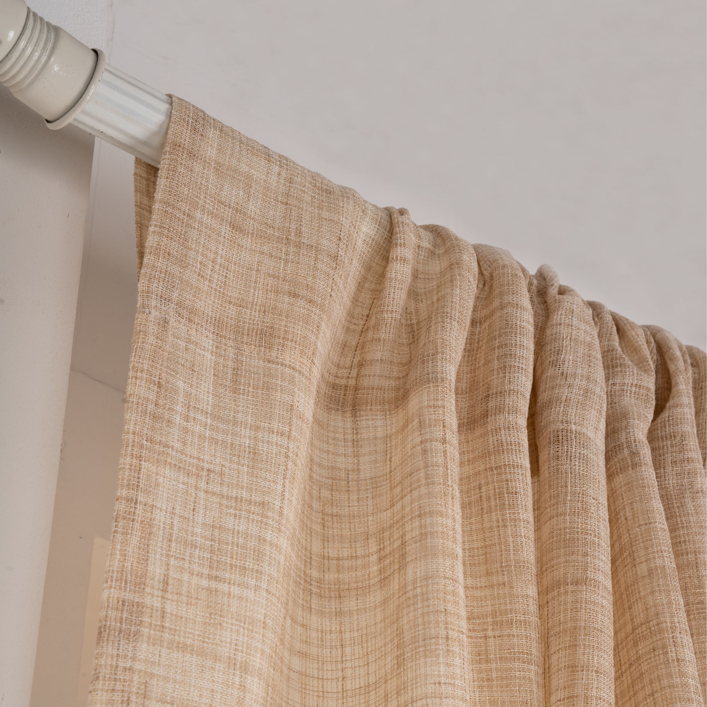 Ivory Beige Faux Jute Curtain