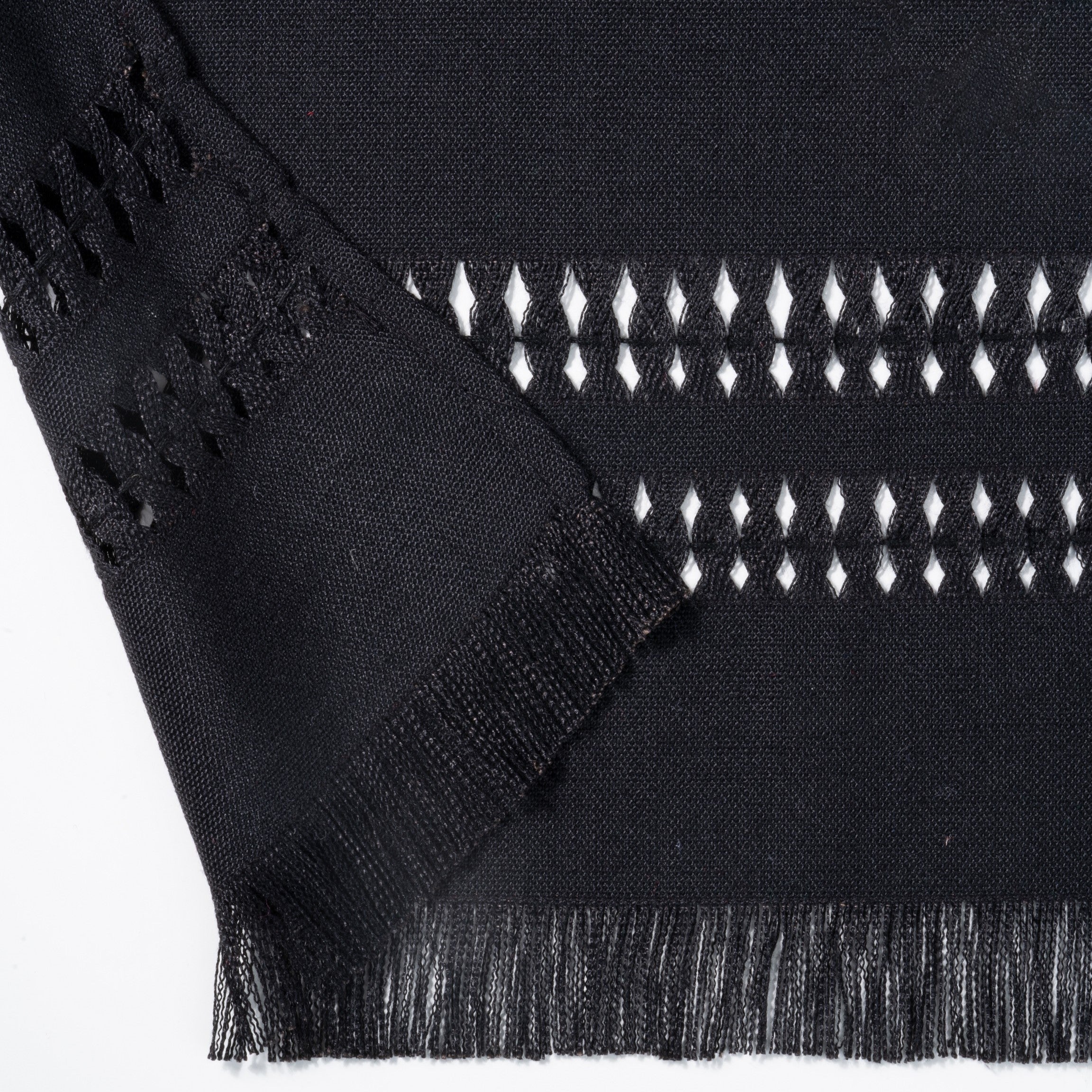 Black Table Runner, Faux Linen, Hand Hemstitch