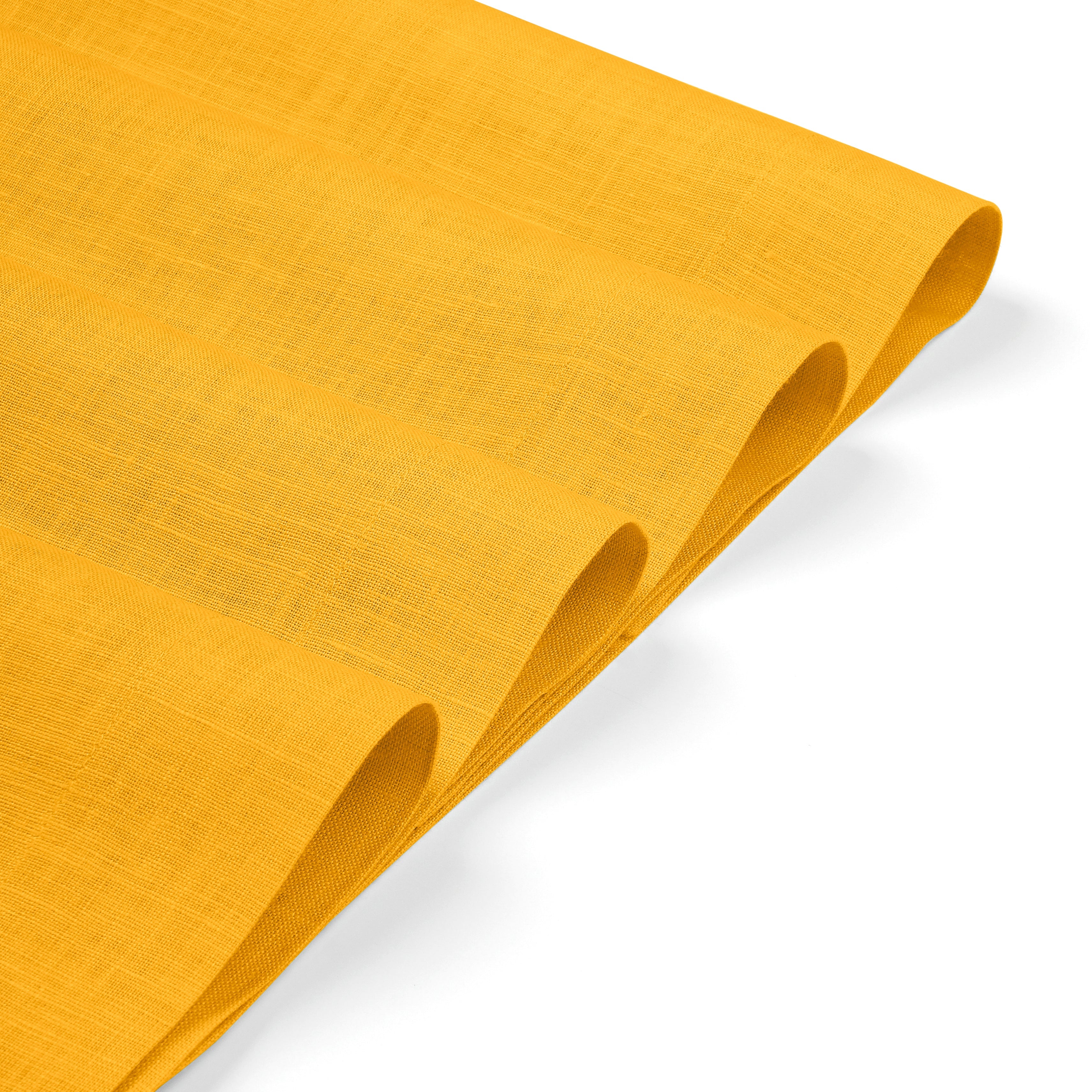 Sunflower Yellow Linen Placemats, Hemmed, 14 x 19 inch, 4 pcs