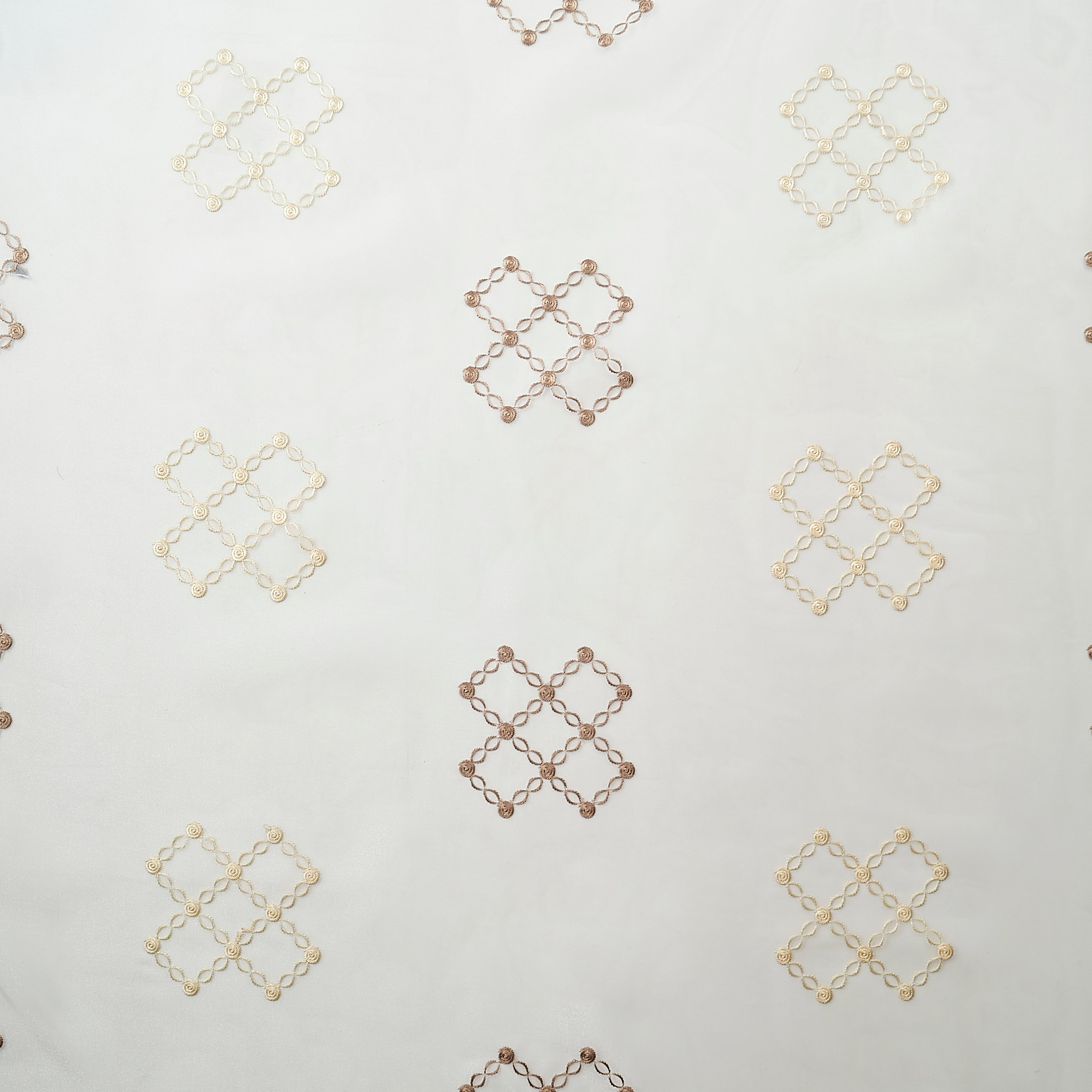 Etereo Lattice Luxe, Silver and Cream, Sheer, 1 panel