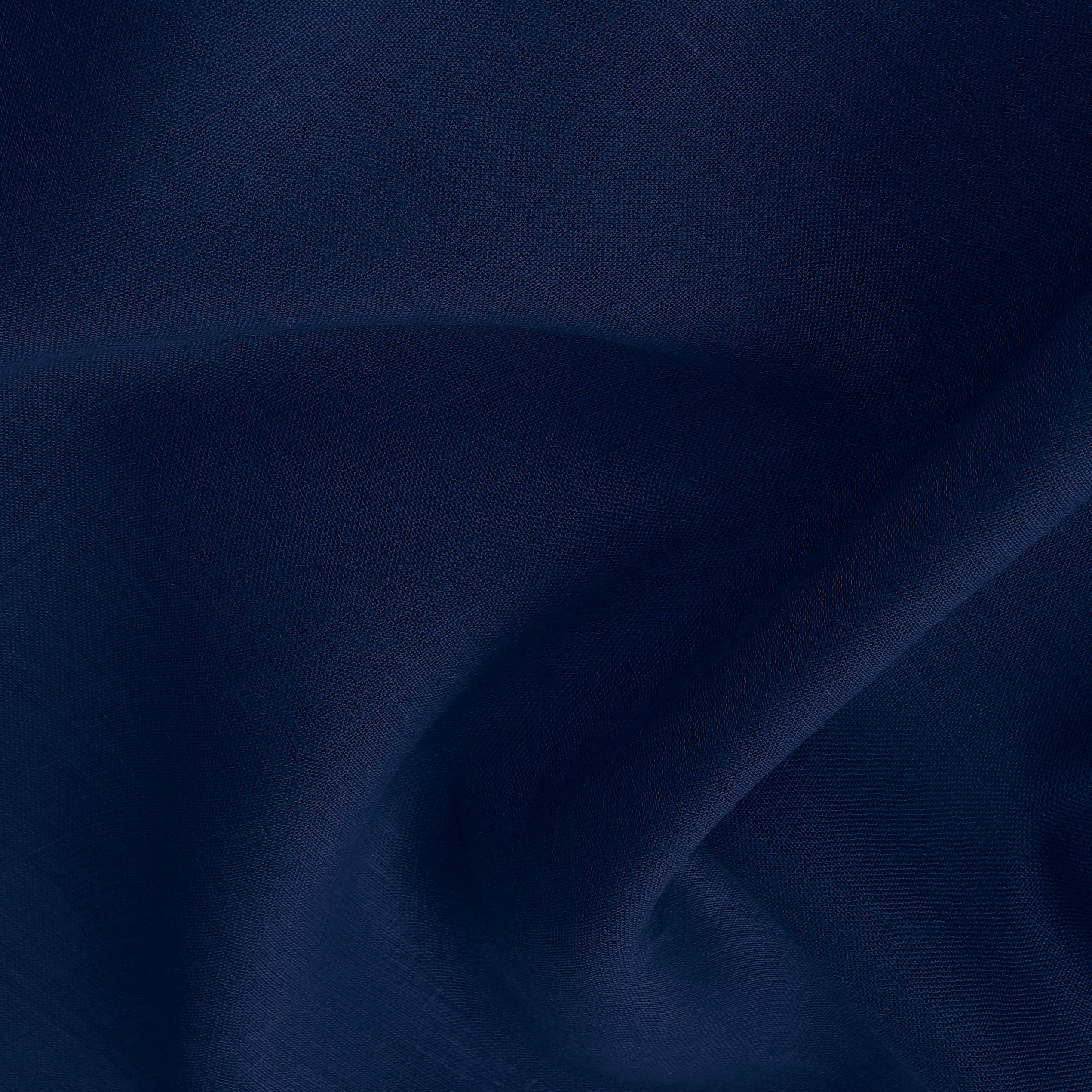 Navy Blue Linen Tablecloth, Hemstitch