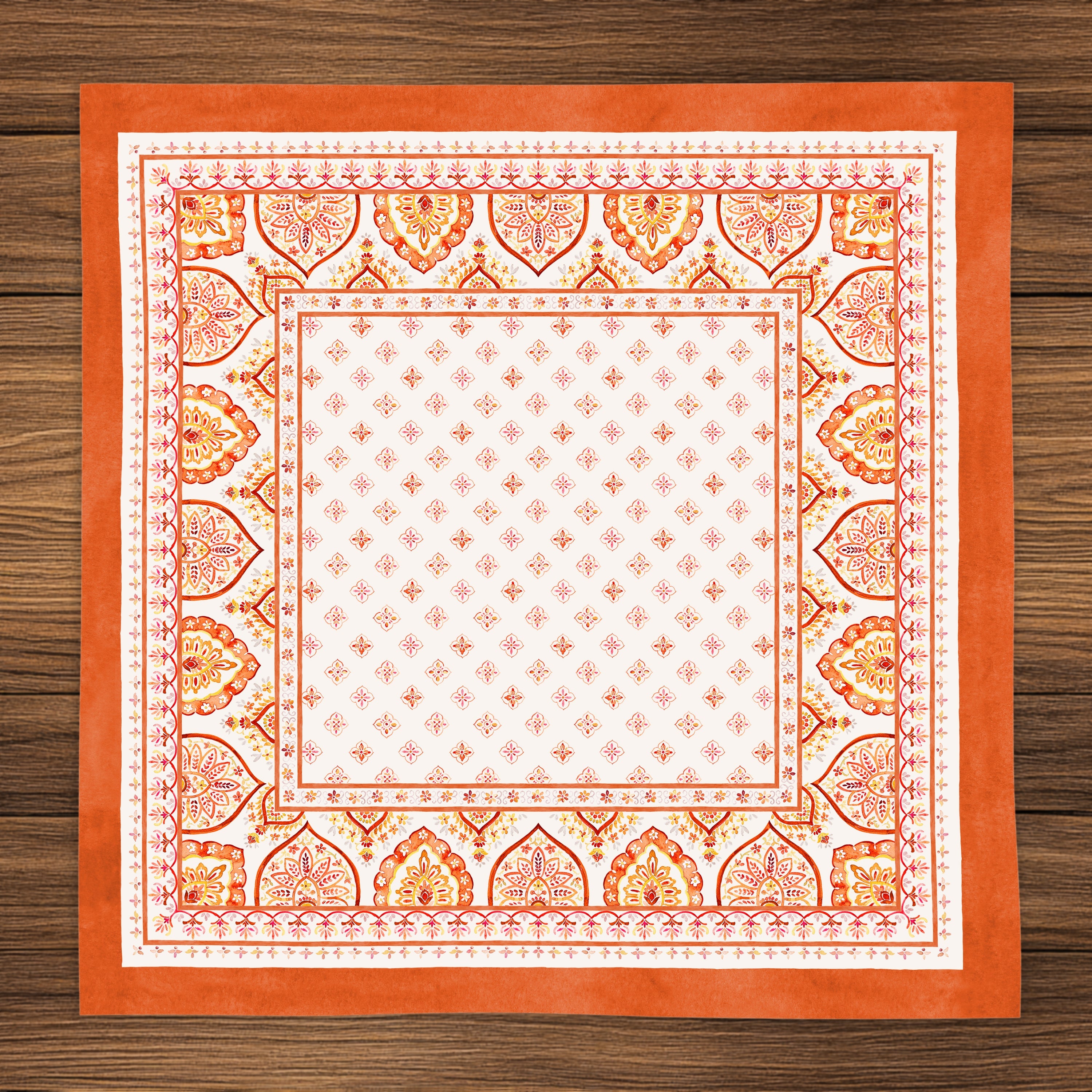 Autumn Mandala Dinner Napkins - Fall Themed Napkins - 20 x 20 inch, 8 pcs