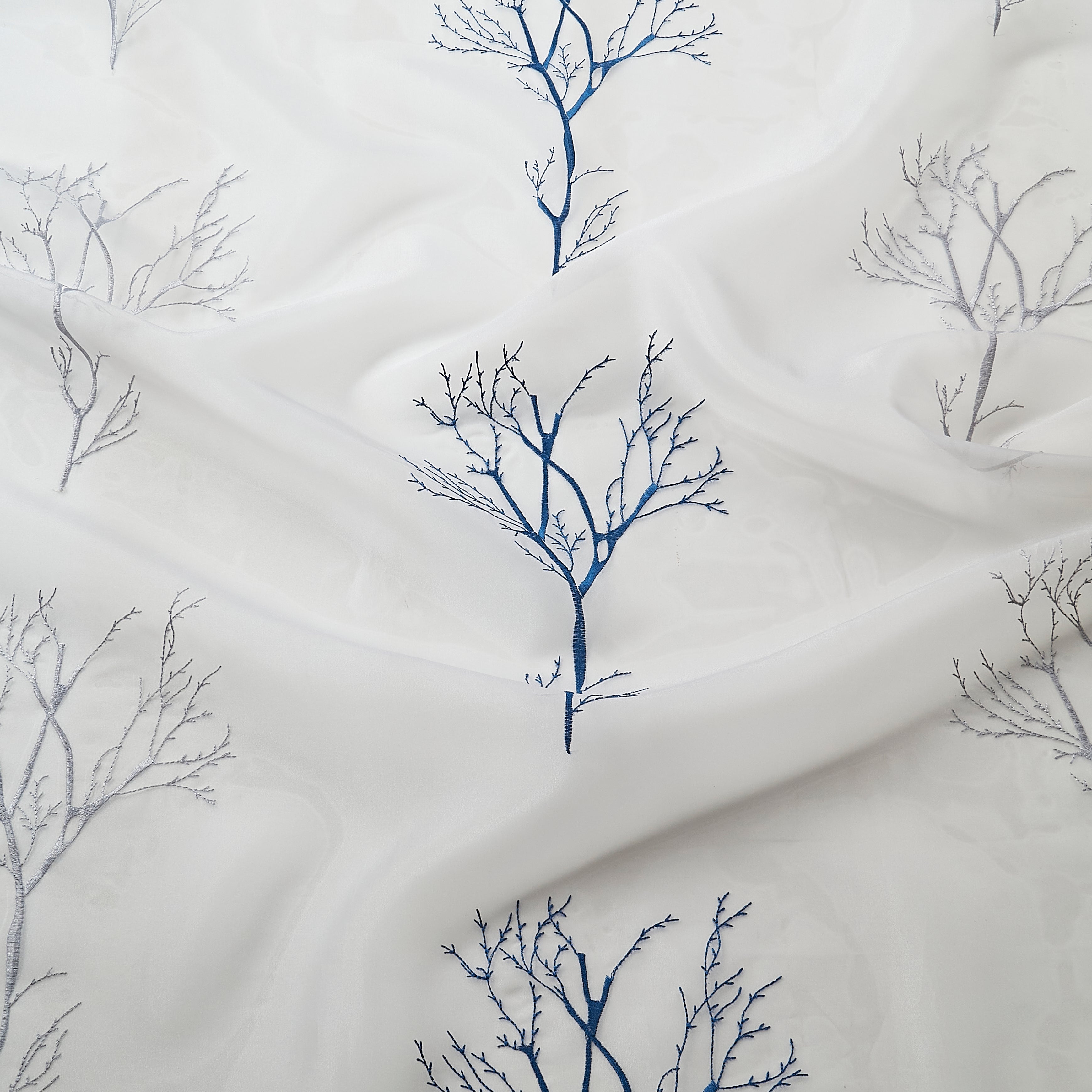 Etereo Woodland Whisper, Silver and Blue, Sheer, 1 panel