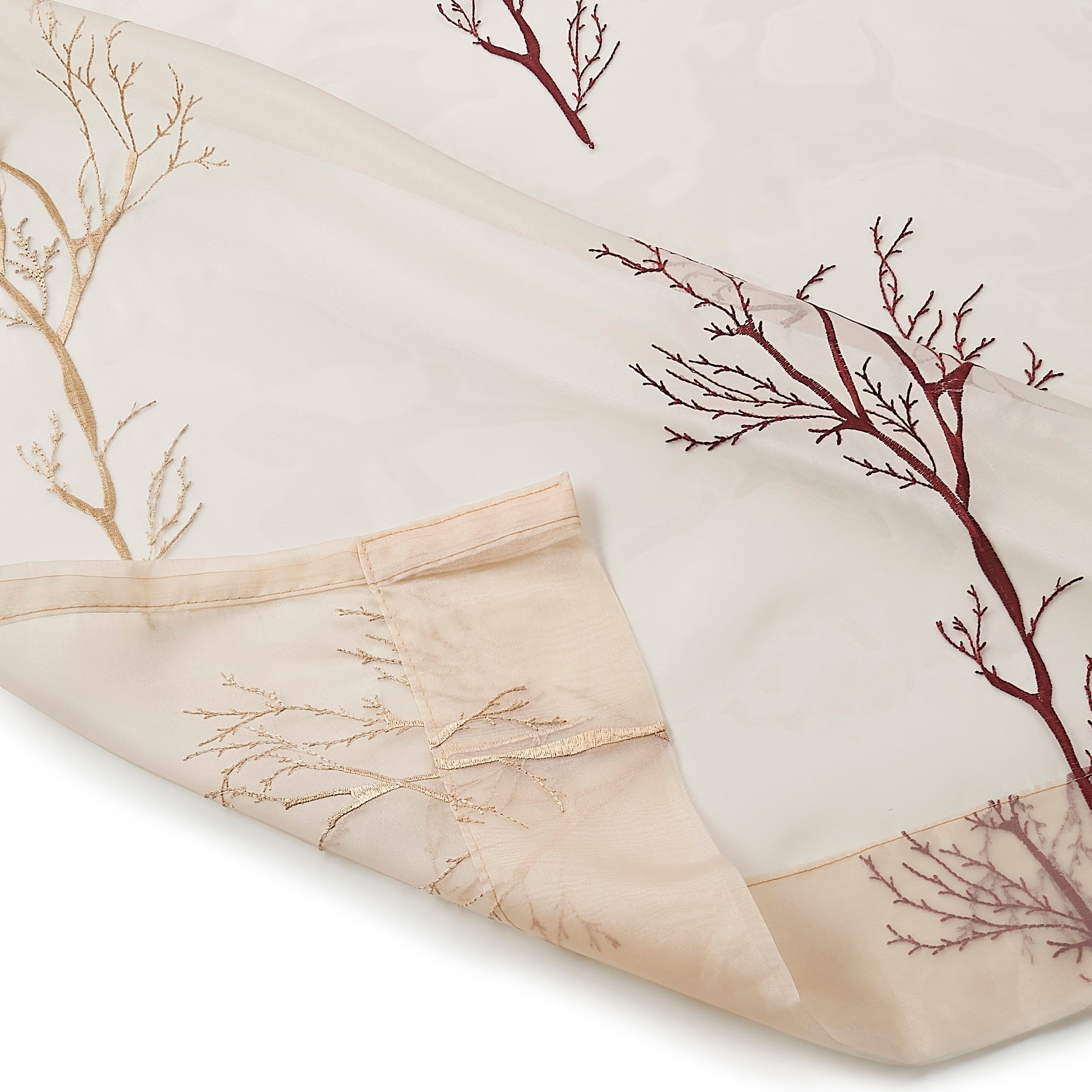 Etereo Woodland Whisper, Gold and Red, Sheer, 1 panel