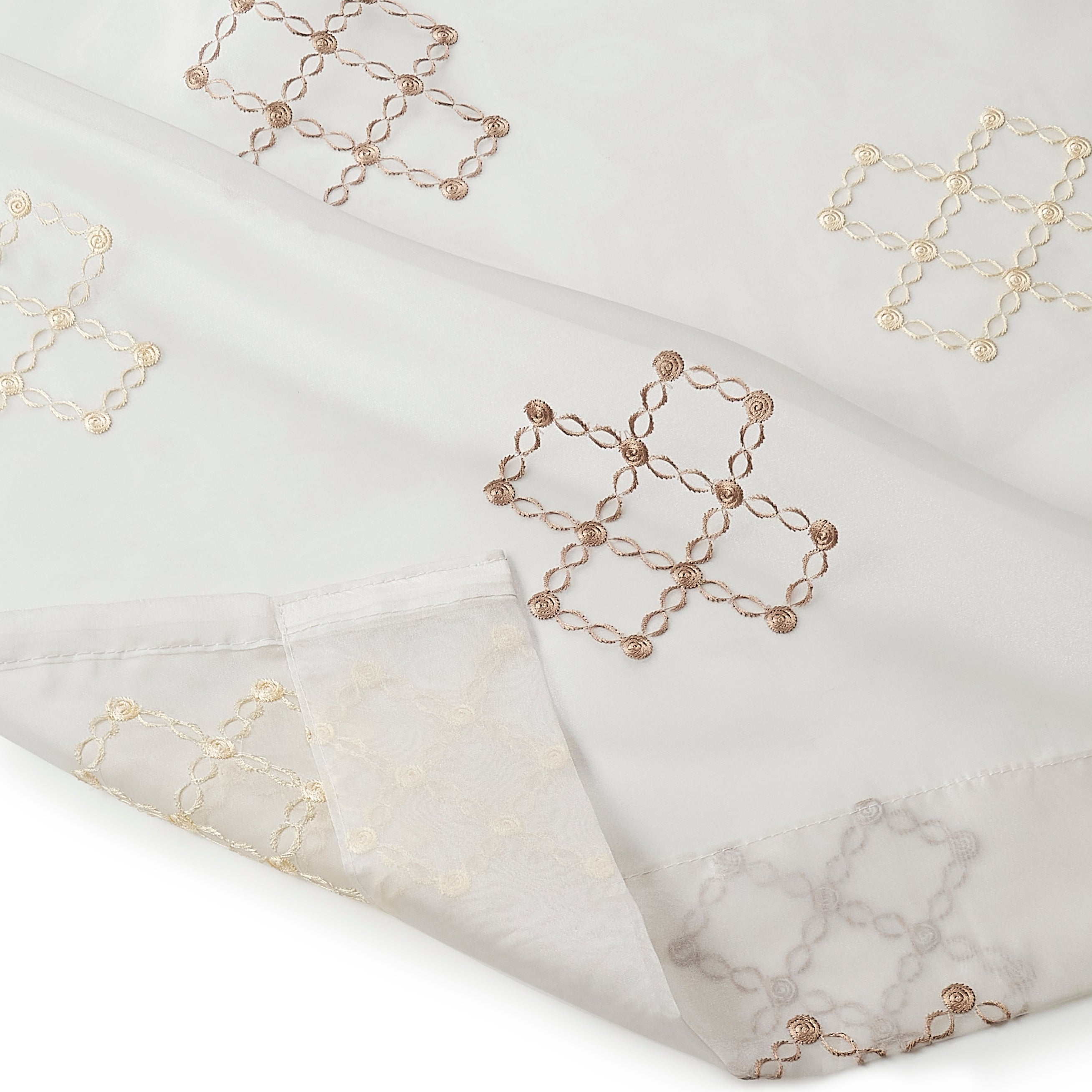 Etereo Lattice Luxe, Silver and Cream, Sheer, 1 panel