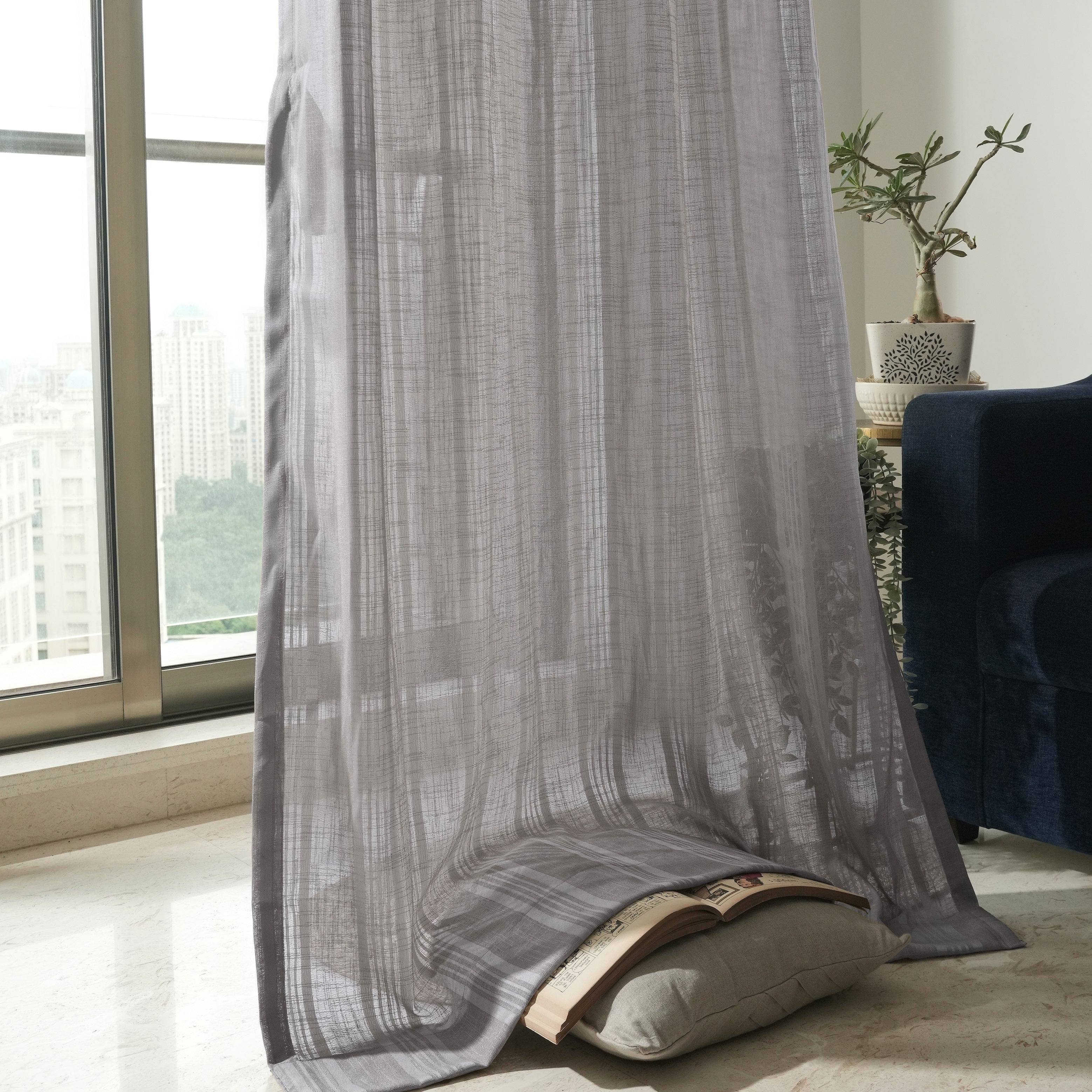 Etereo Linear Luxe, Grey, Sheer, 1 panel - 