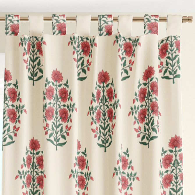 Crimson Bloom Curtain