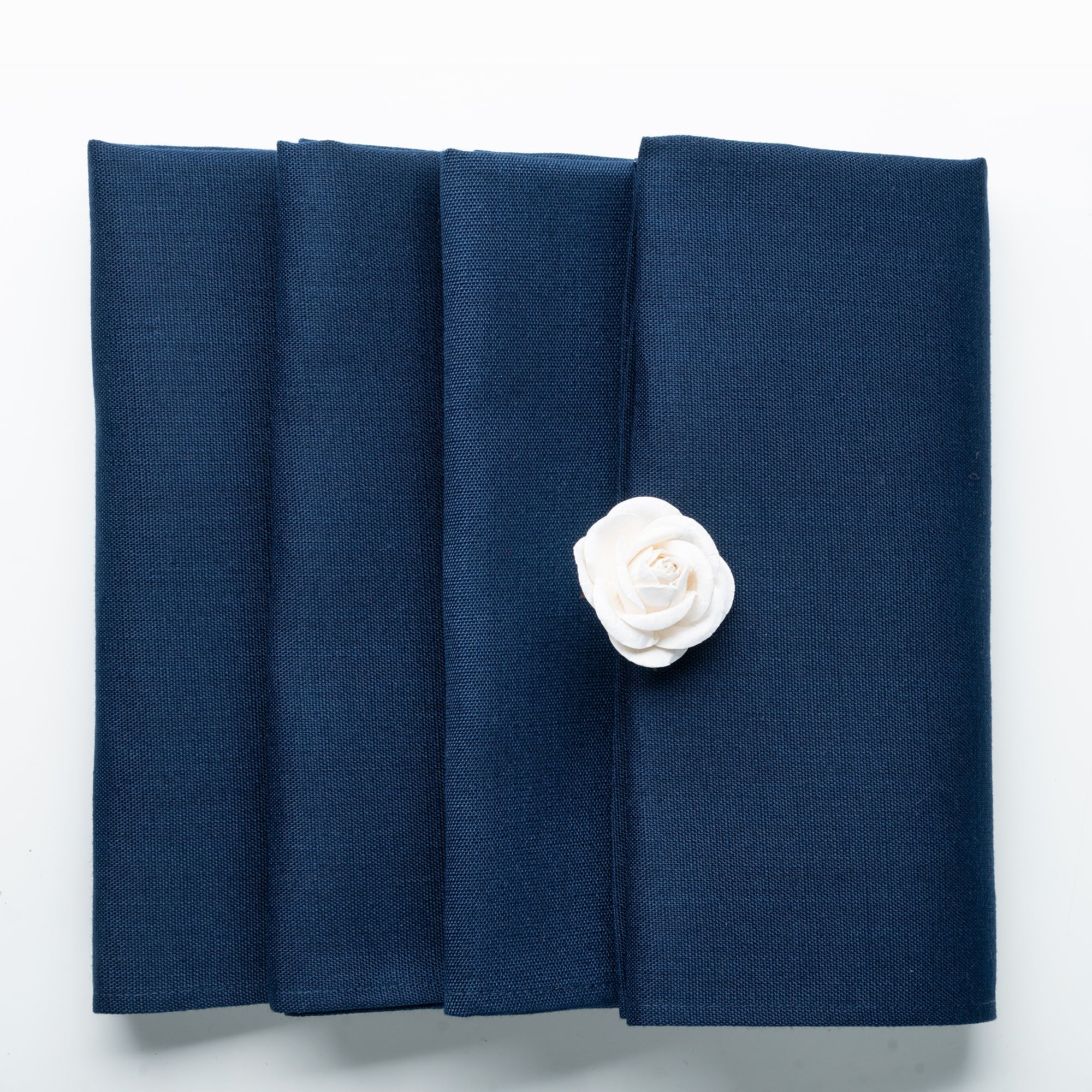 Navy Blue Faux Linen Napkins, Plain, 20 x 20 inch, 4 pcs