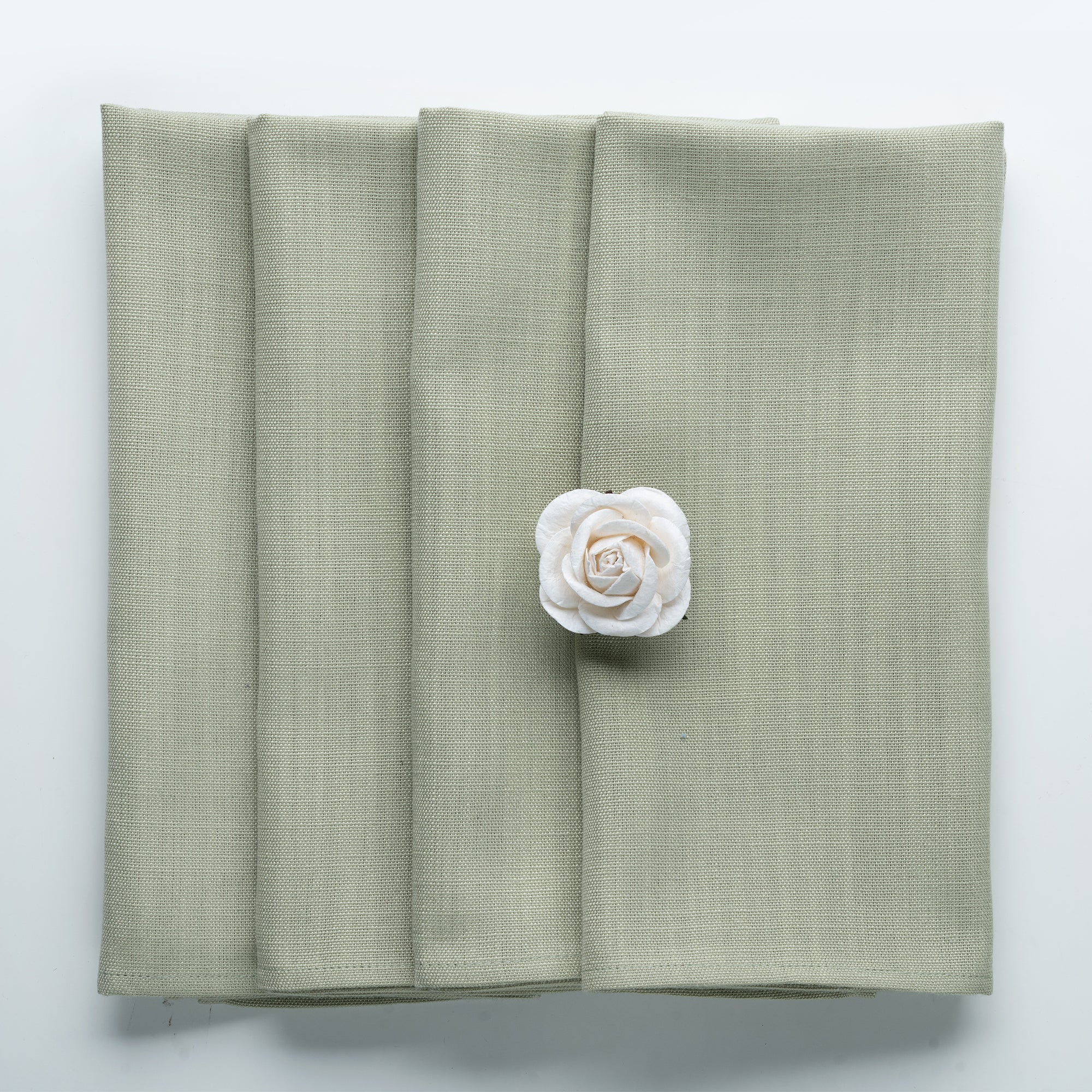 Sage Green Faux Linen Napkins, Plain, 20 x 20 inch, 4 pcs