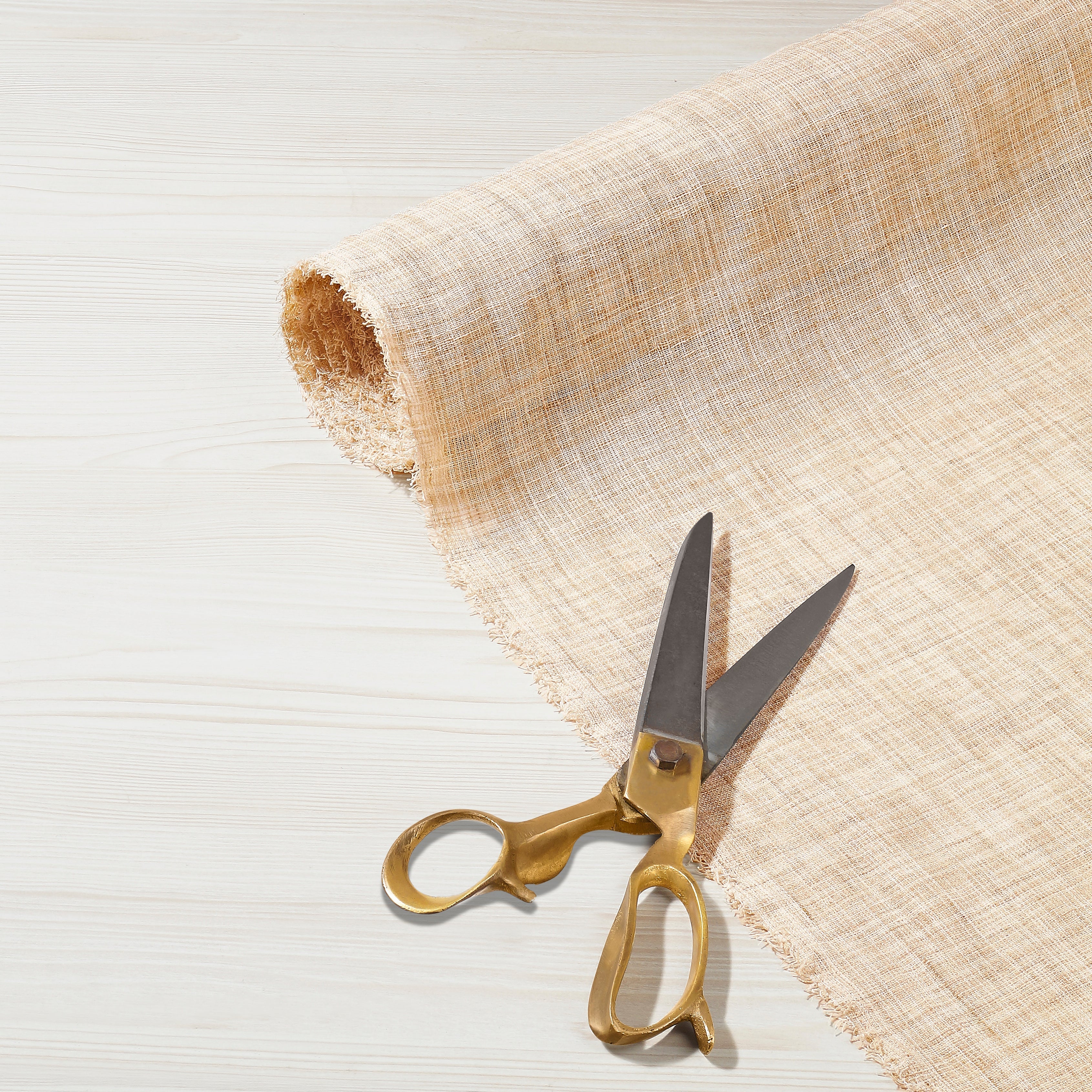 Faux Jute Fabric Beige and Cream