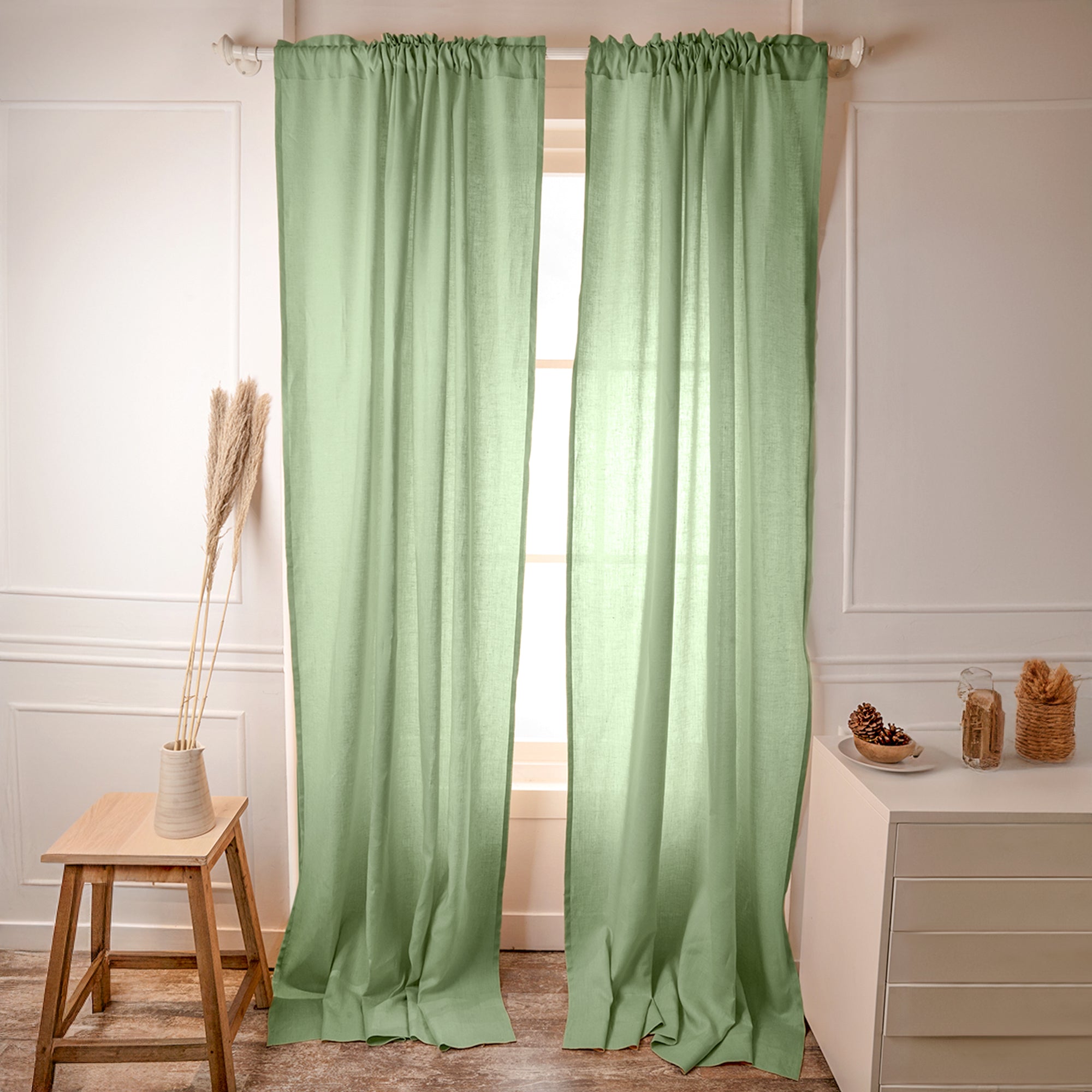 Sage Green Linen Curtain