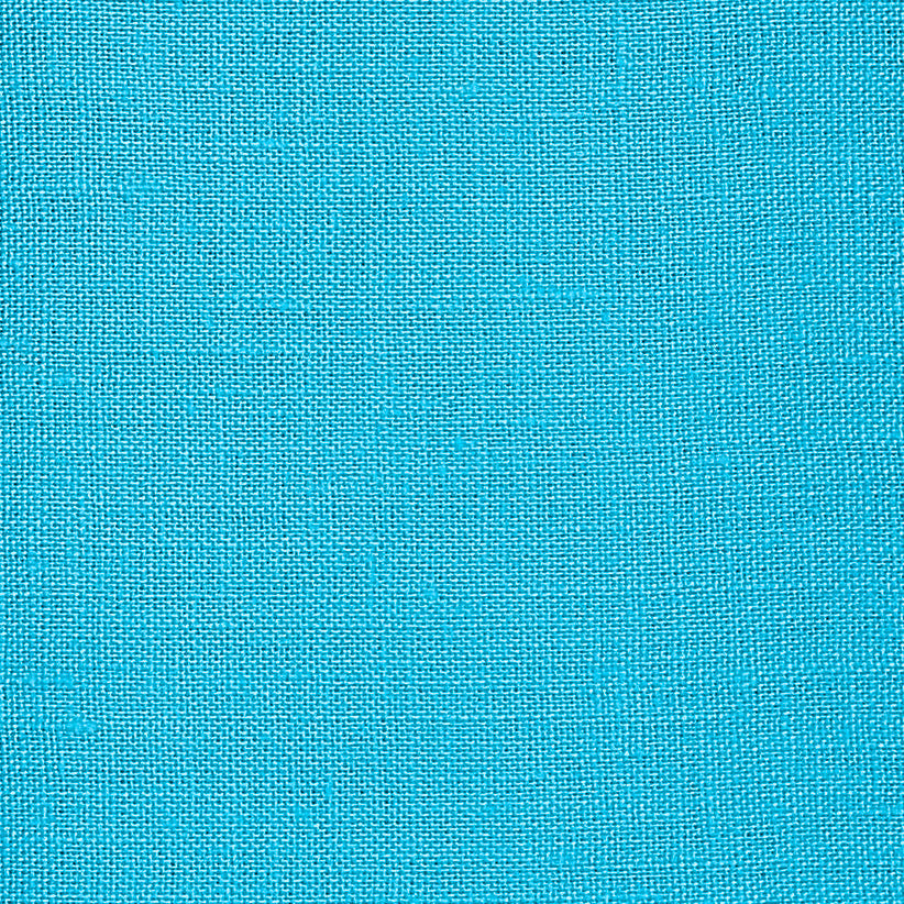 100% Pure Linen Fabric Cyan Blue