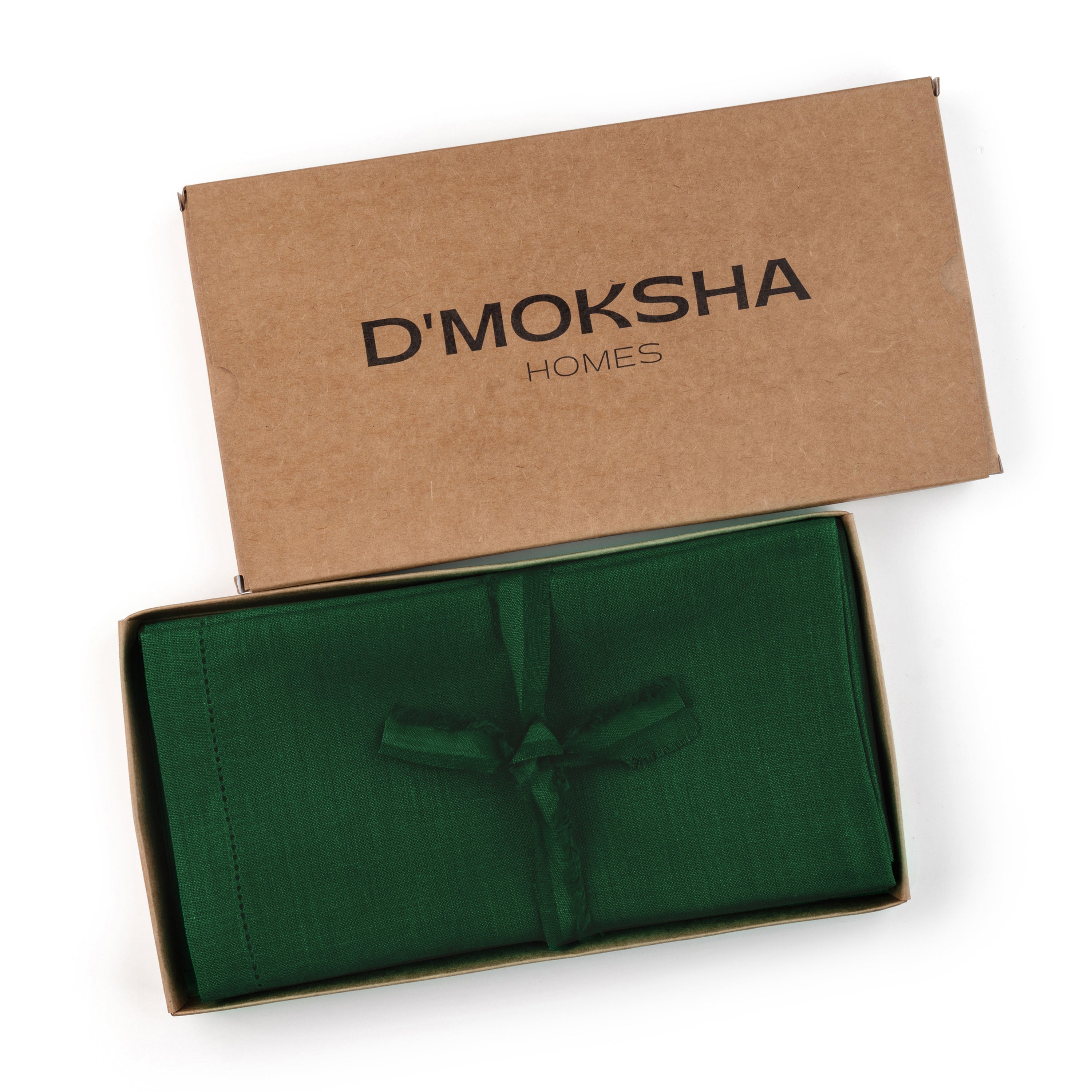 Forest Green Linen Napkins, Hemstitch, 20 x 20 inch, 6 pcs