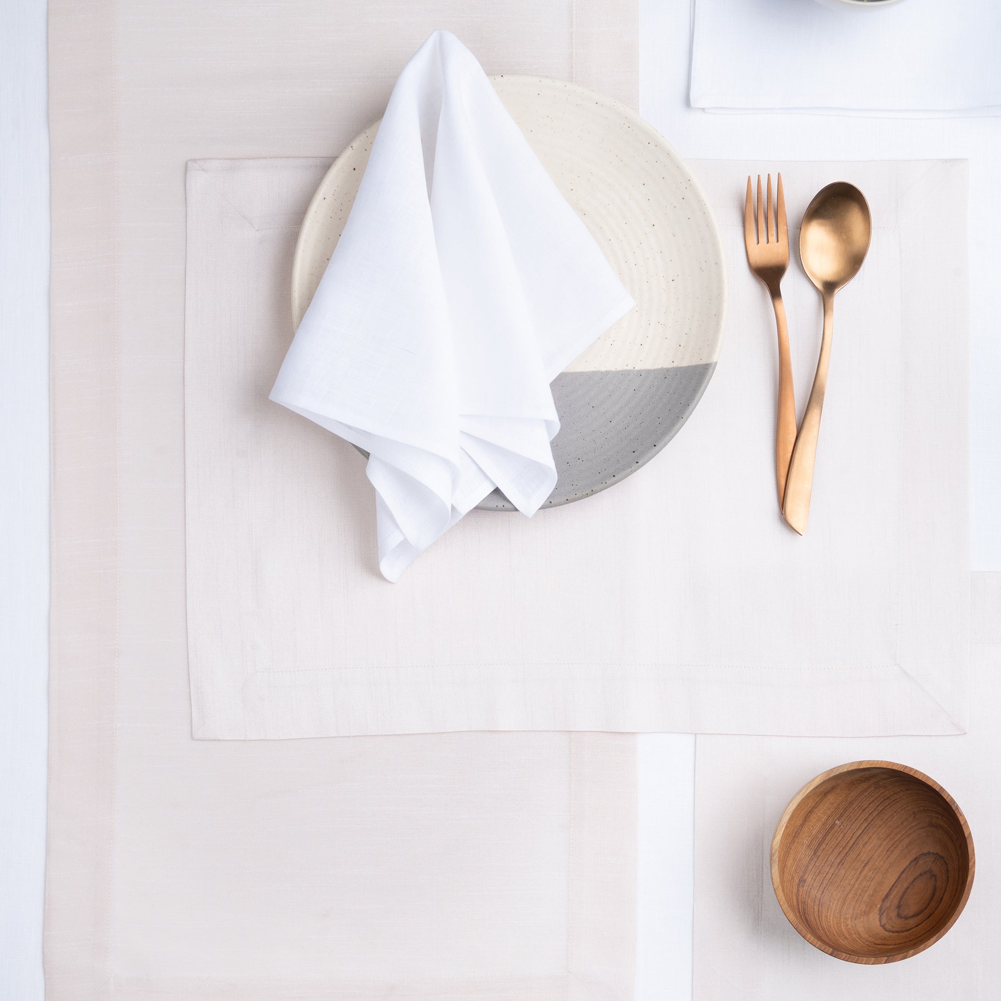 Ivory Beige Table Runner, Vegan Silk, Mitered Corner