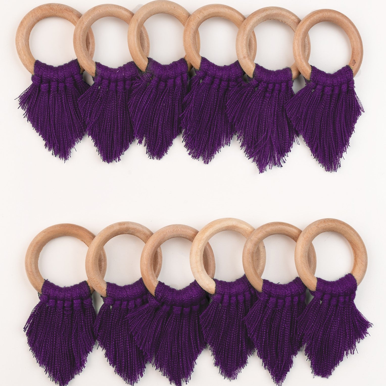 Purple Napkin Rings With Fringe