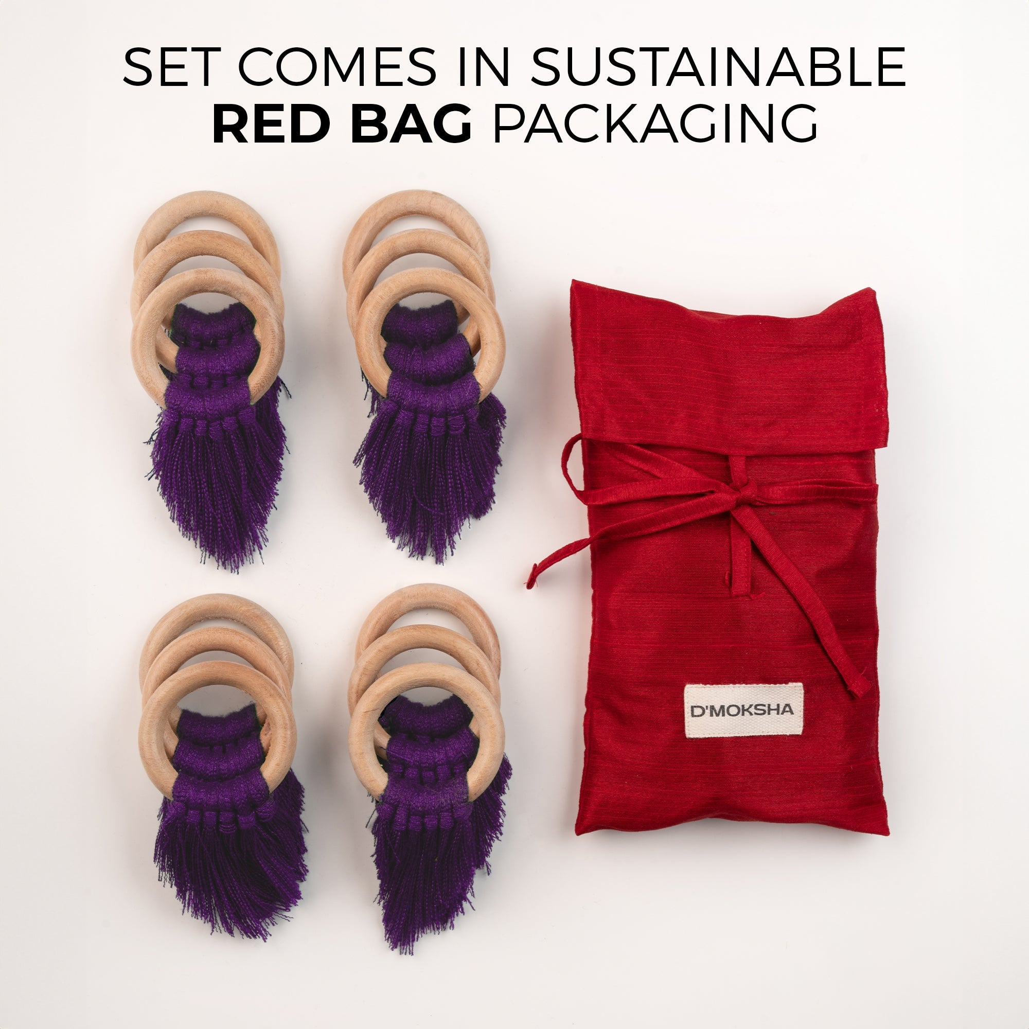 Purple Napkin Rings With Fringe