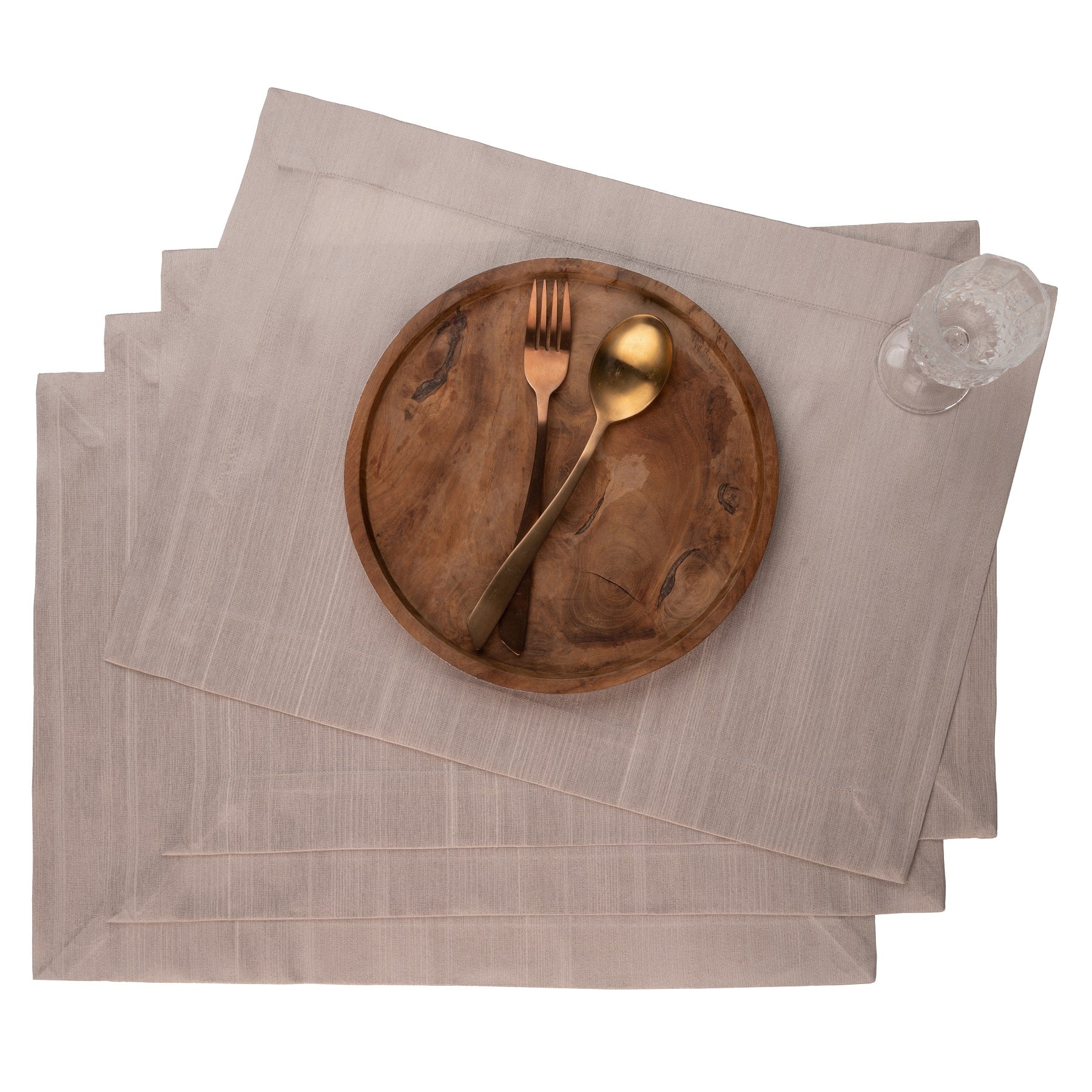 Natural Vegan Silk Placemats, Mitered Corner, 14 x 19 inch, 4 pcs