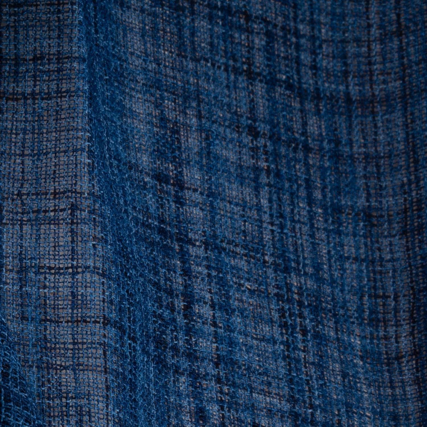 Faux Jute Fabric Indigo Blue Swatch