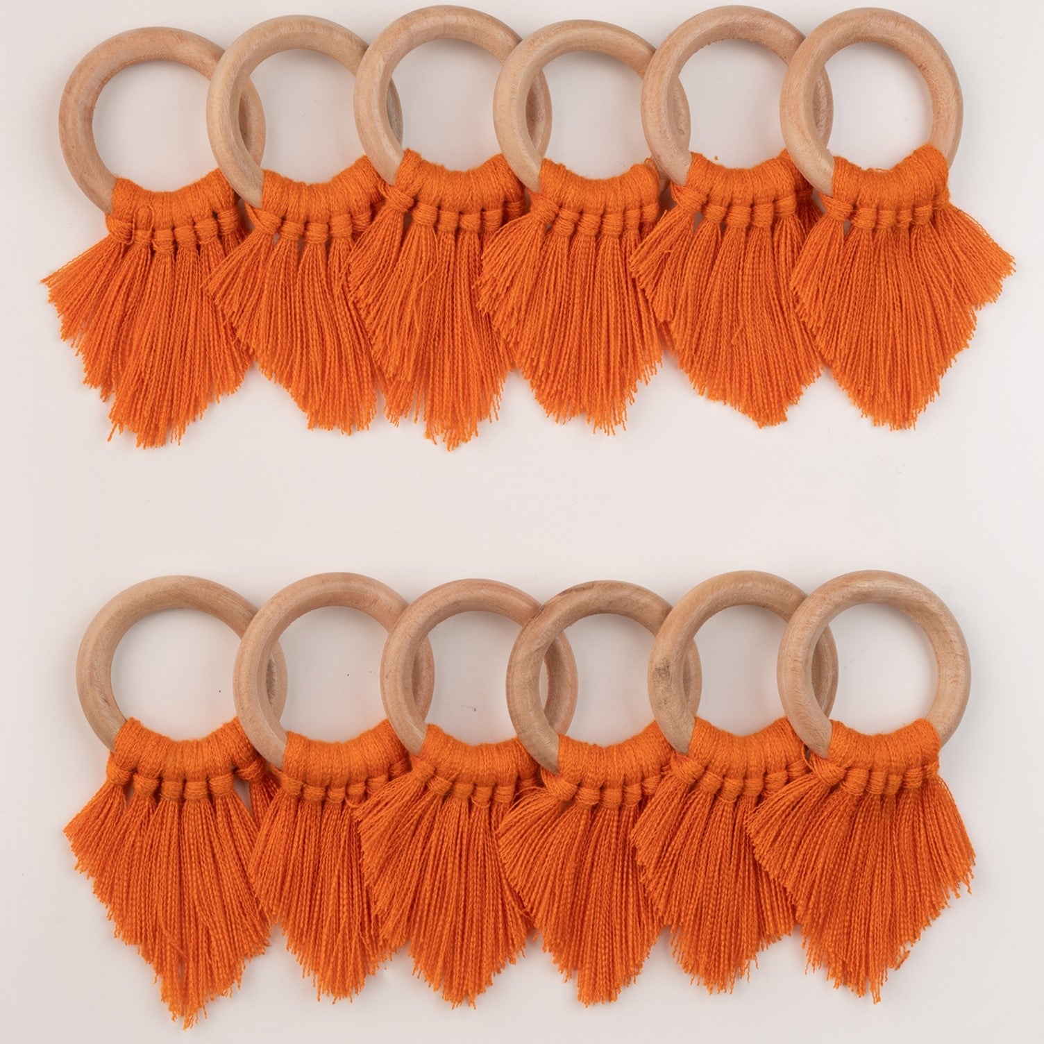 Orange Napkin Rings With Fringe