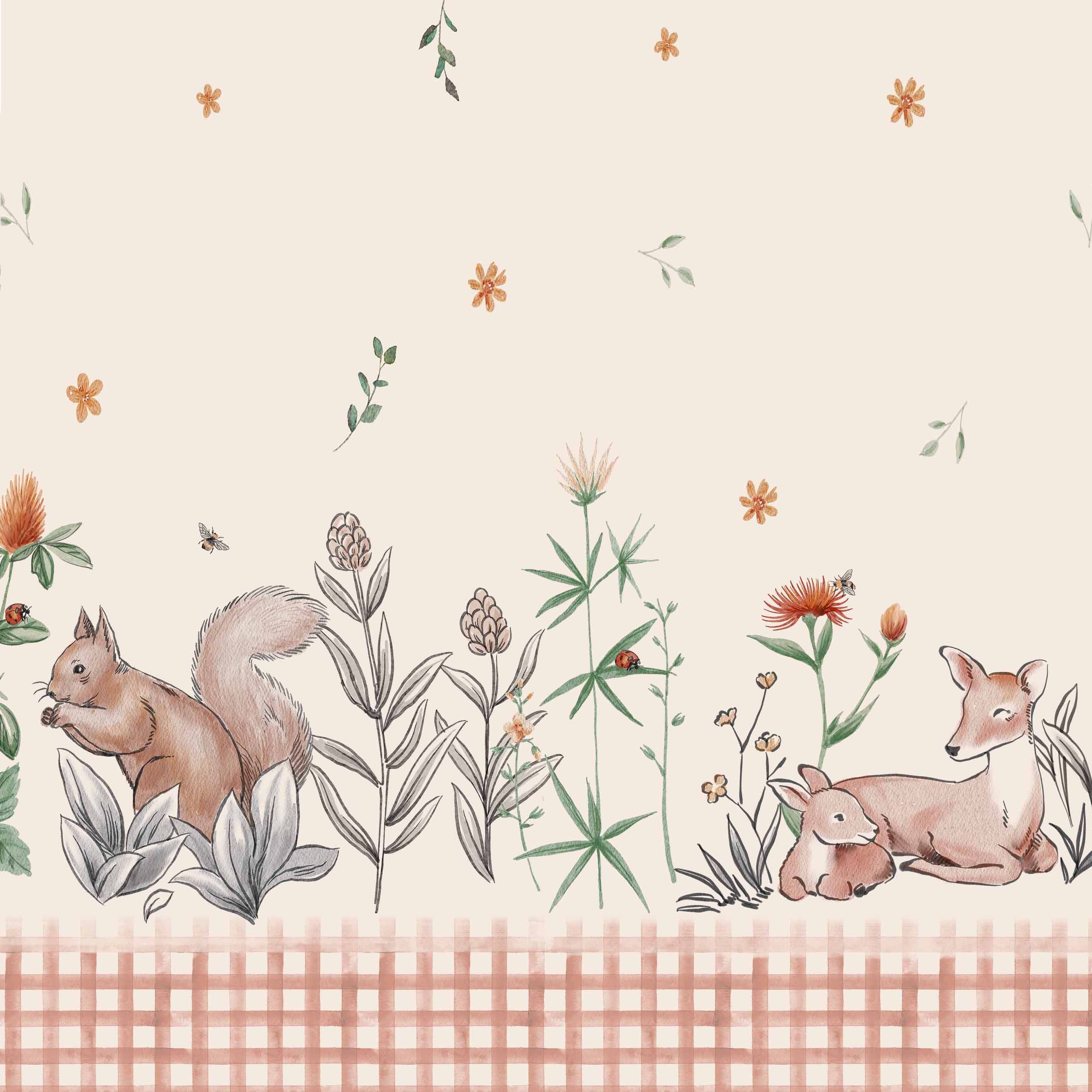 Harvest Critters Placemats - Fall Inspired Squirrel and Deer Design  - 14 x 19 Inch, 8 pcs