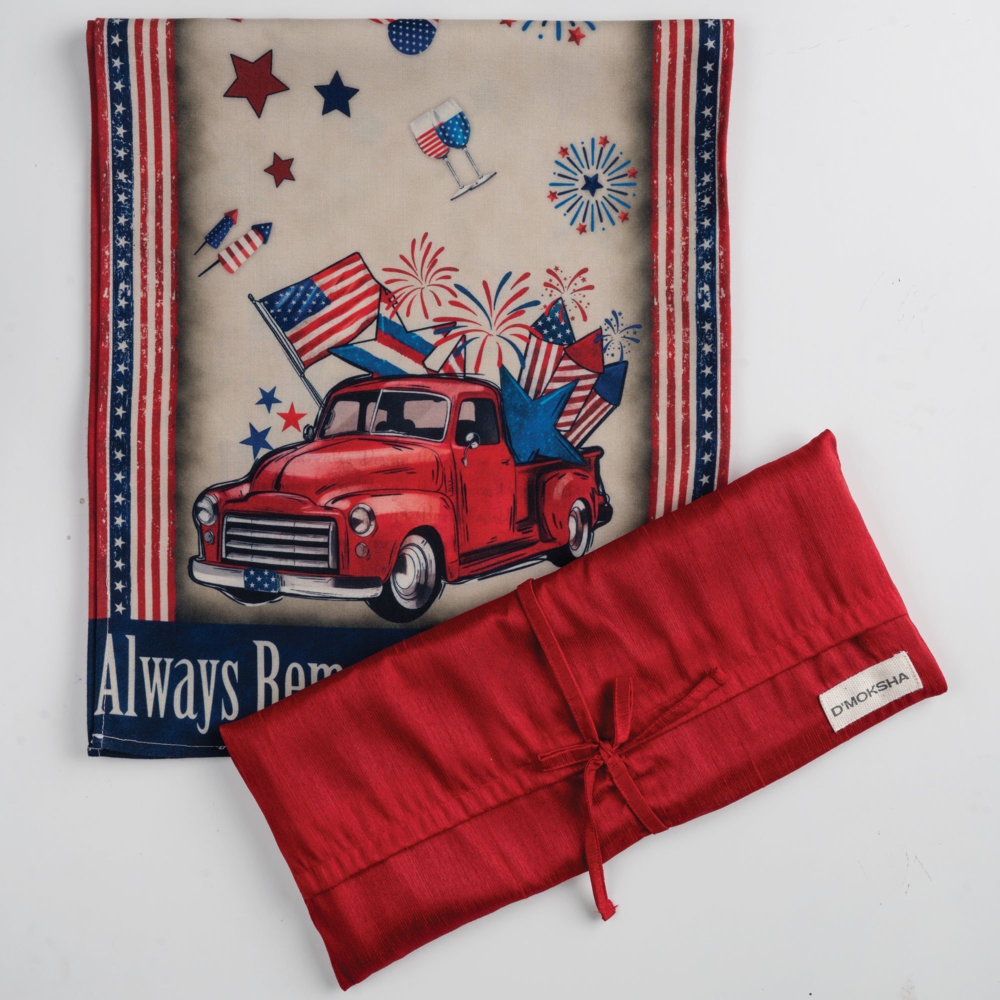 Remember Heroes 4th July Print Table Runner