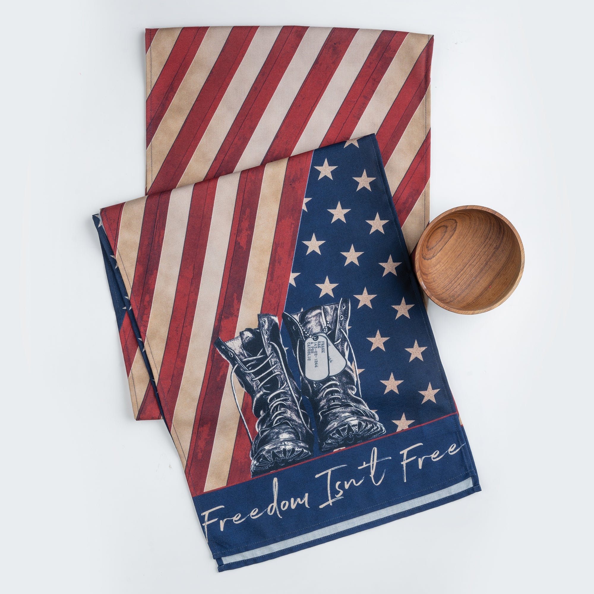 Freedom Isn't Free 4th July Print Table Runner