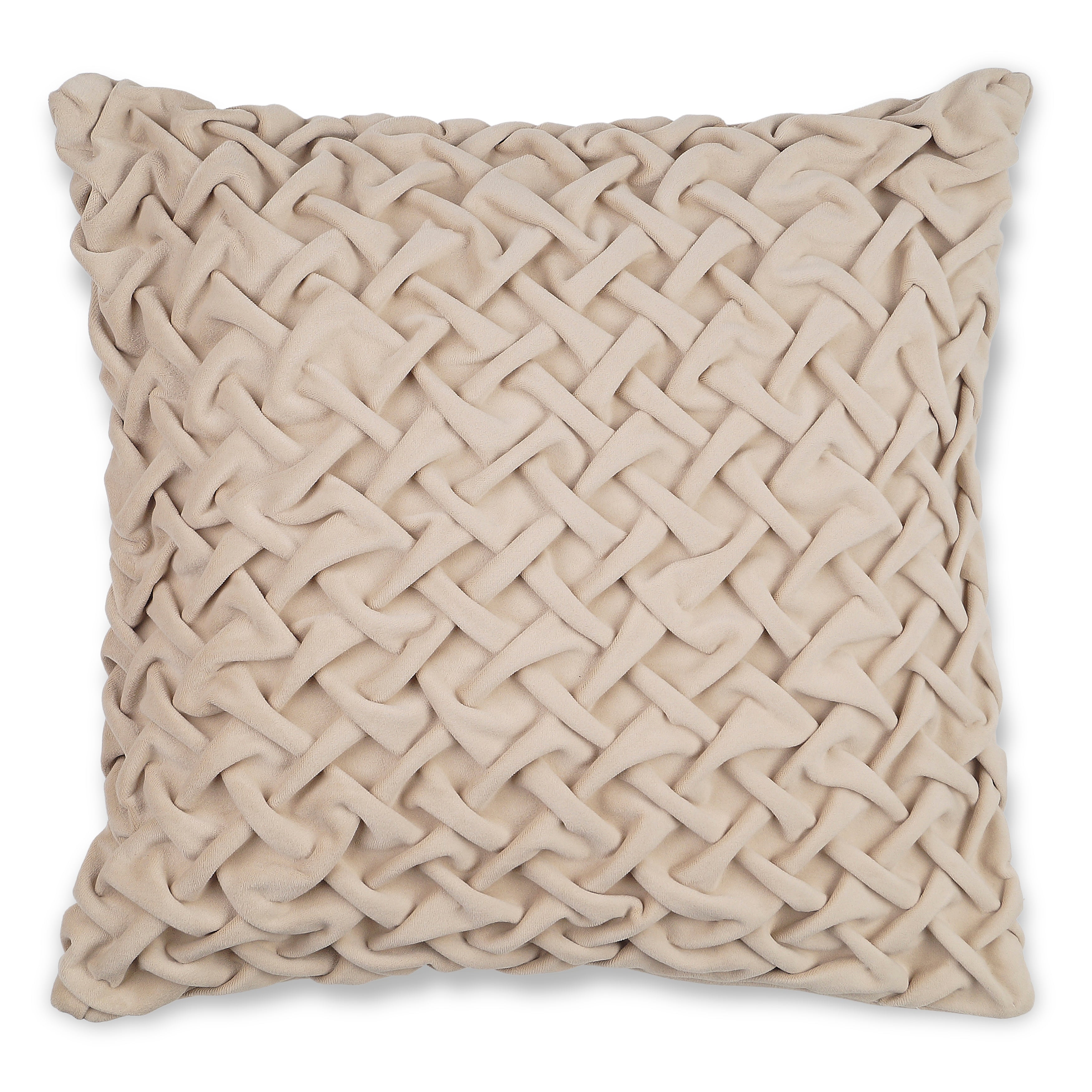 Smocking Decorative Pillow Cover - Beige