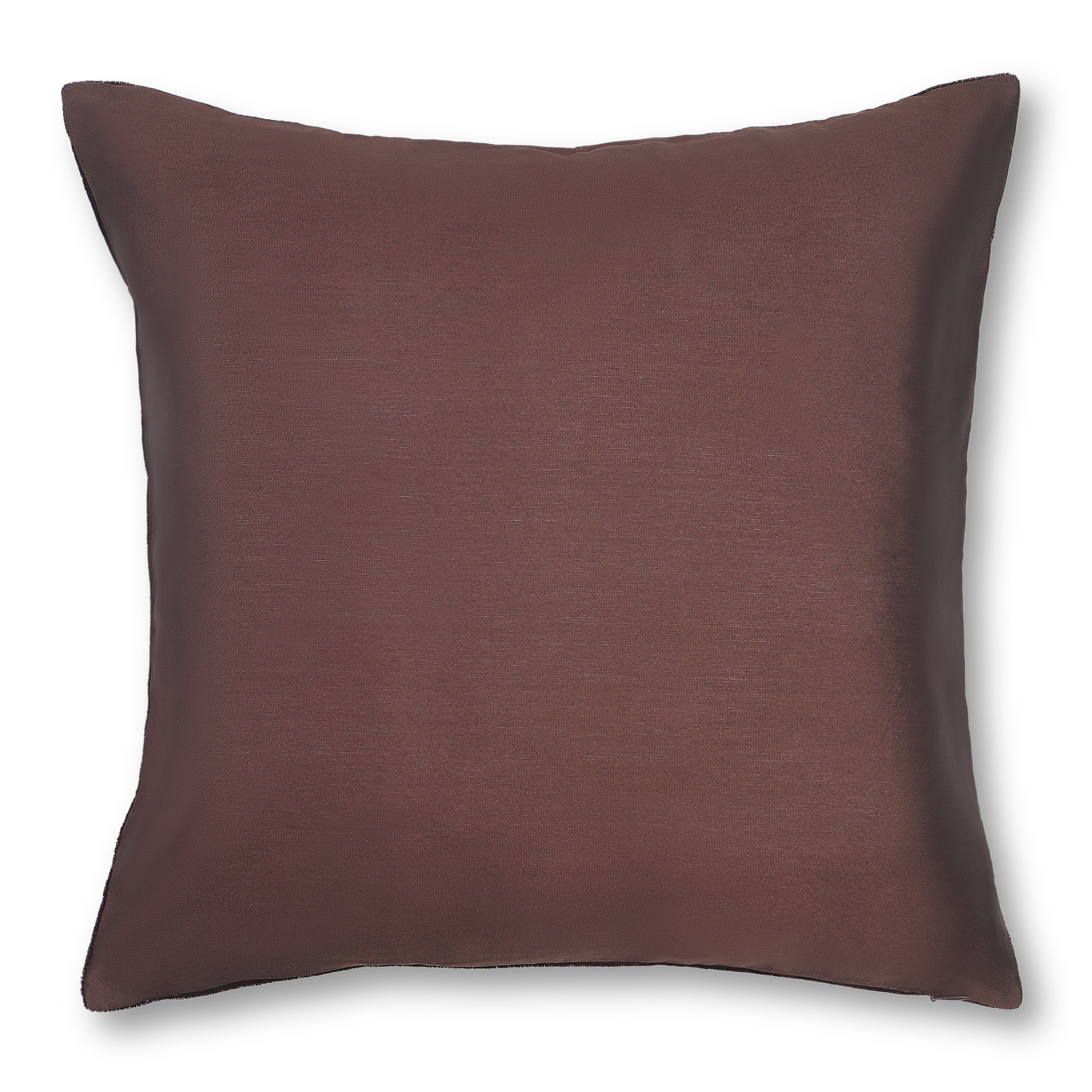 Chinar Embroidered Decorative Pillow Cover - Brown