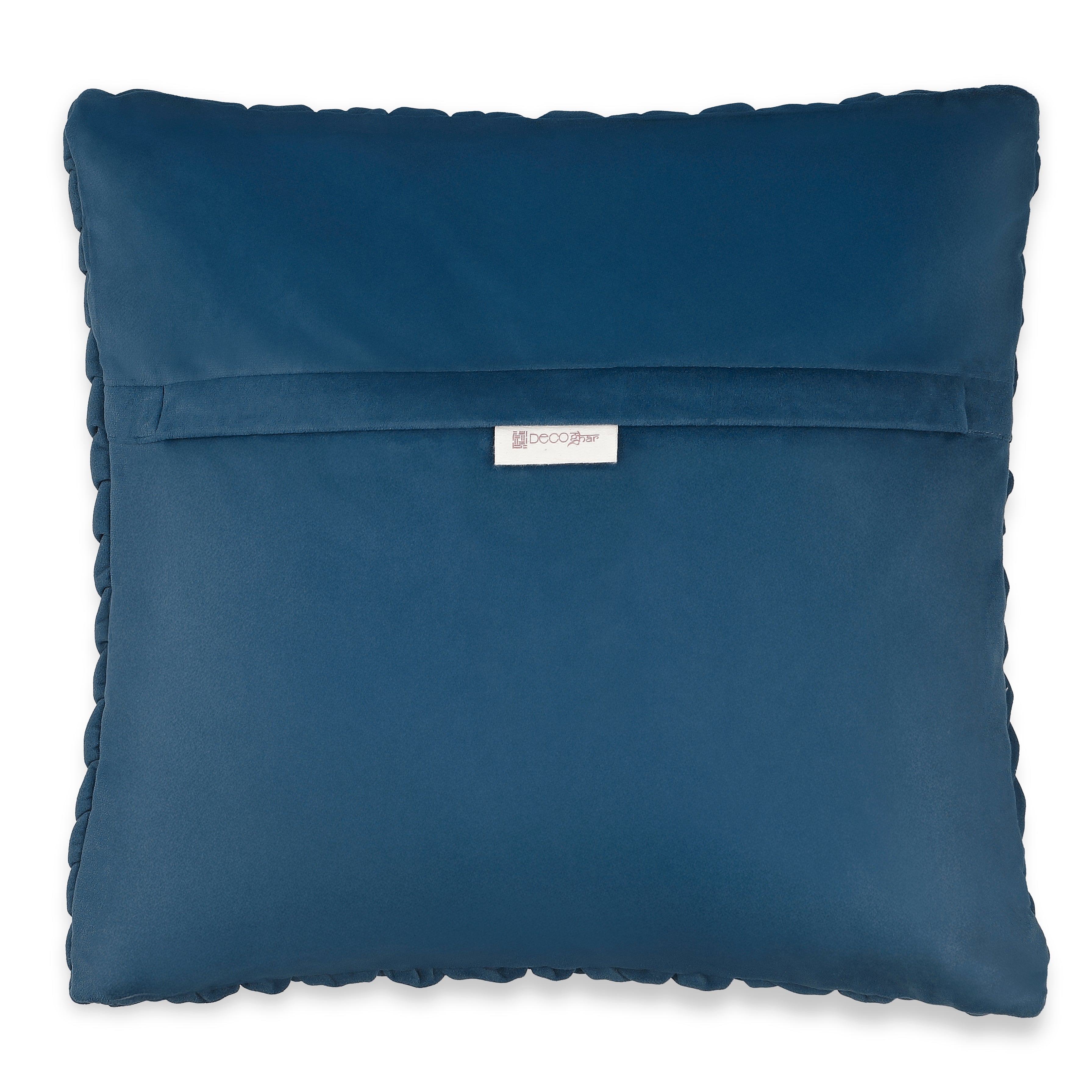 Smocking Decorative Pillow Cover - Navy Blue