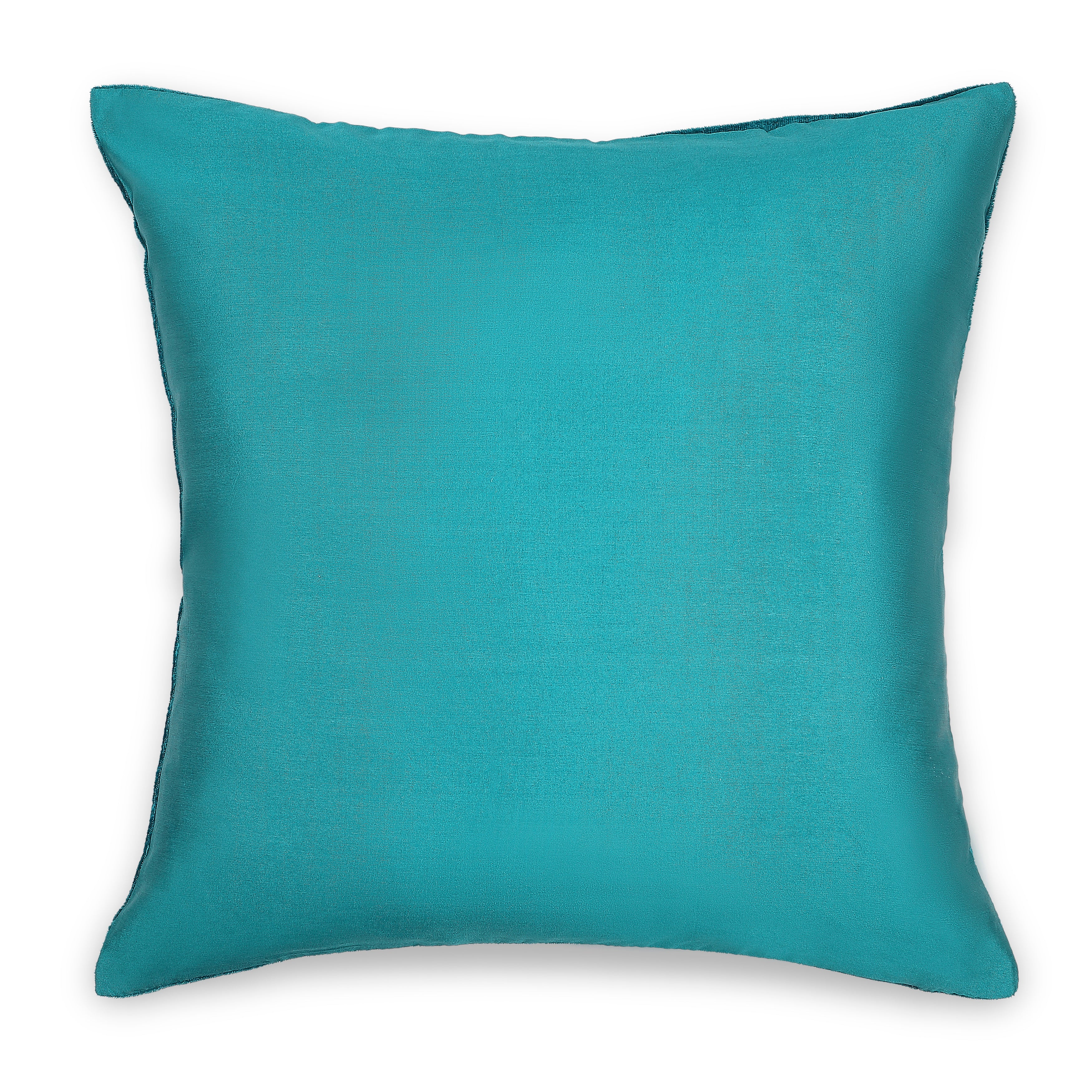 Chinar Embroidered Decorative Pillow Cover - Turquoise