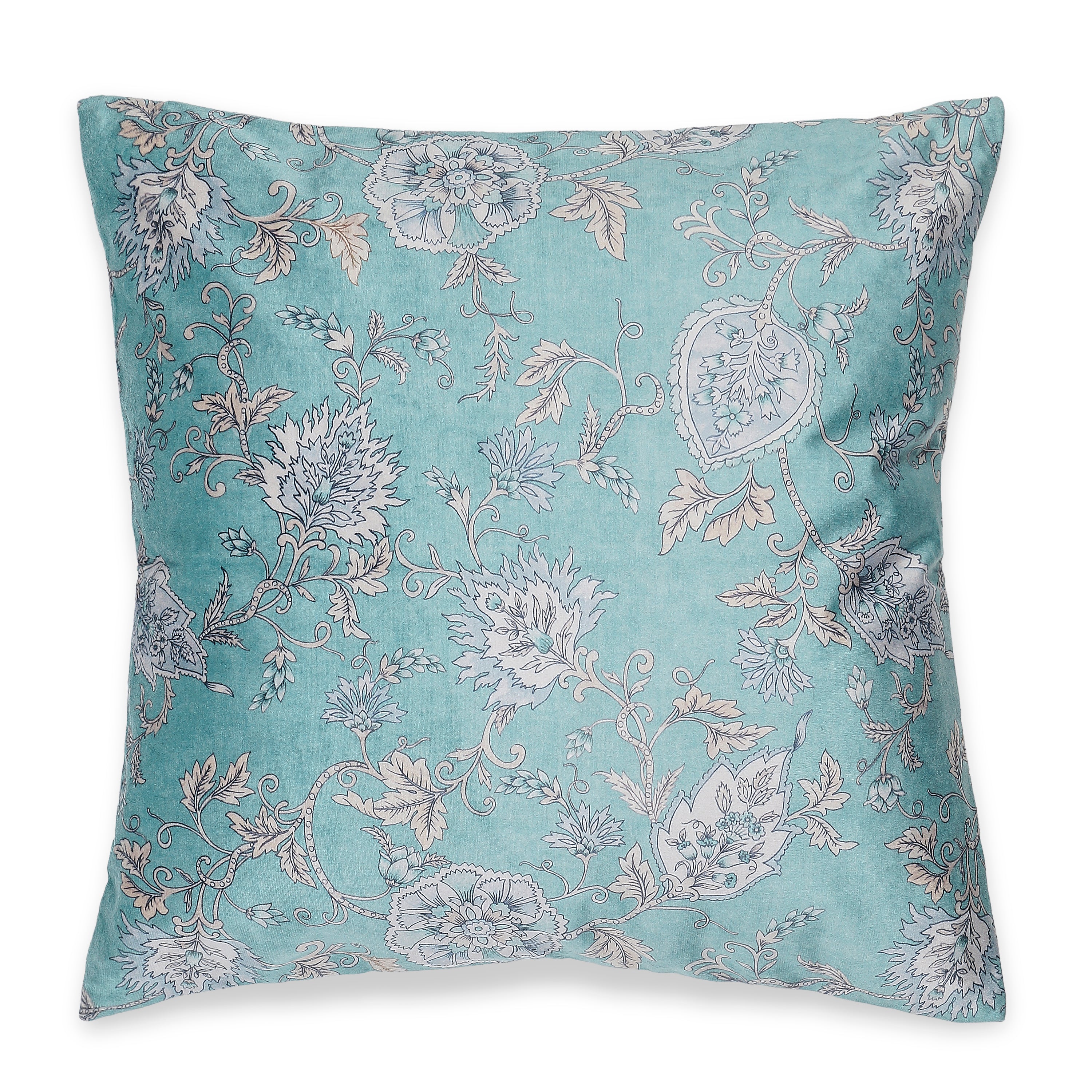 Blossom Decorative Pillow Cover - Aqua