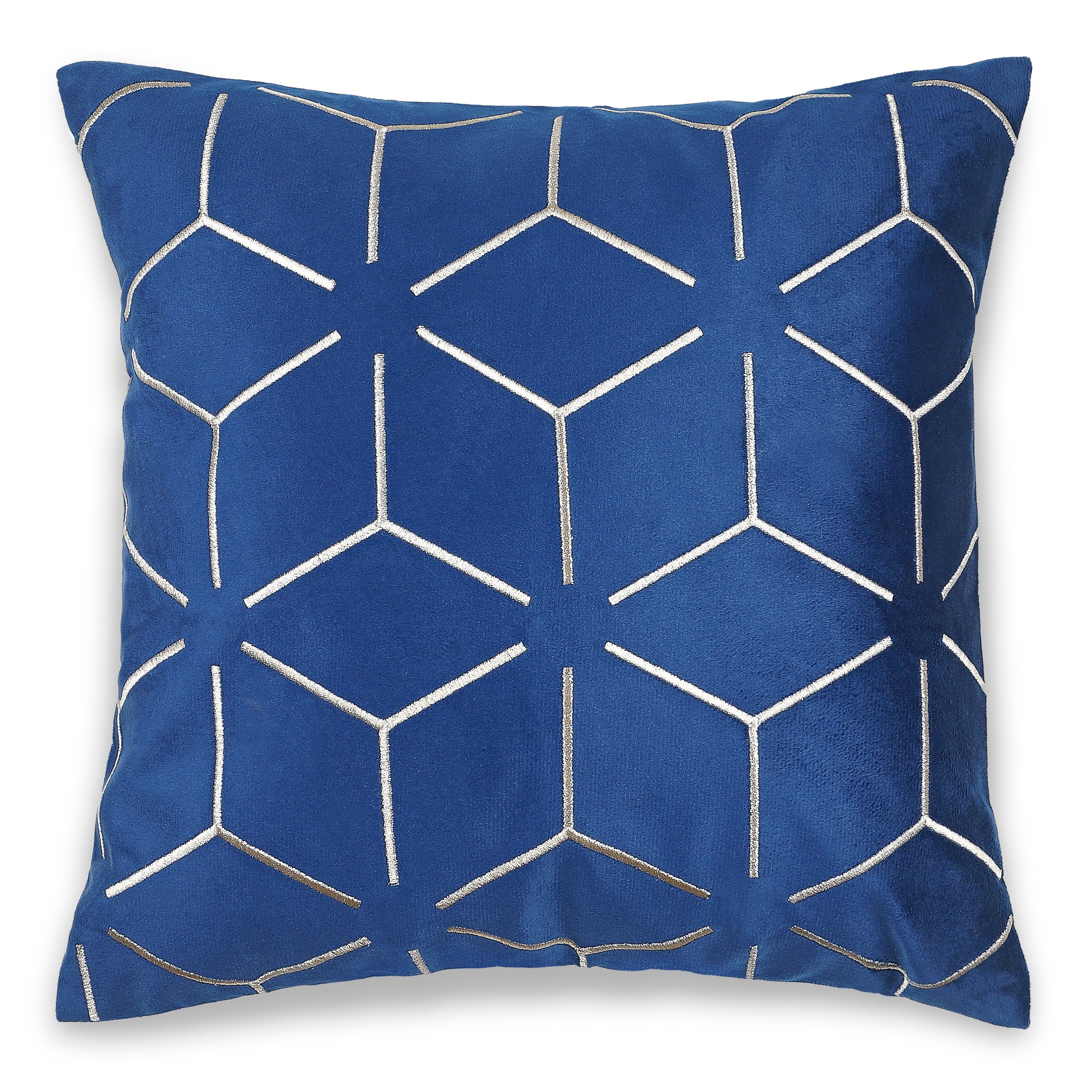 Prism Embroidered Decorative Pillow Cover - Blue