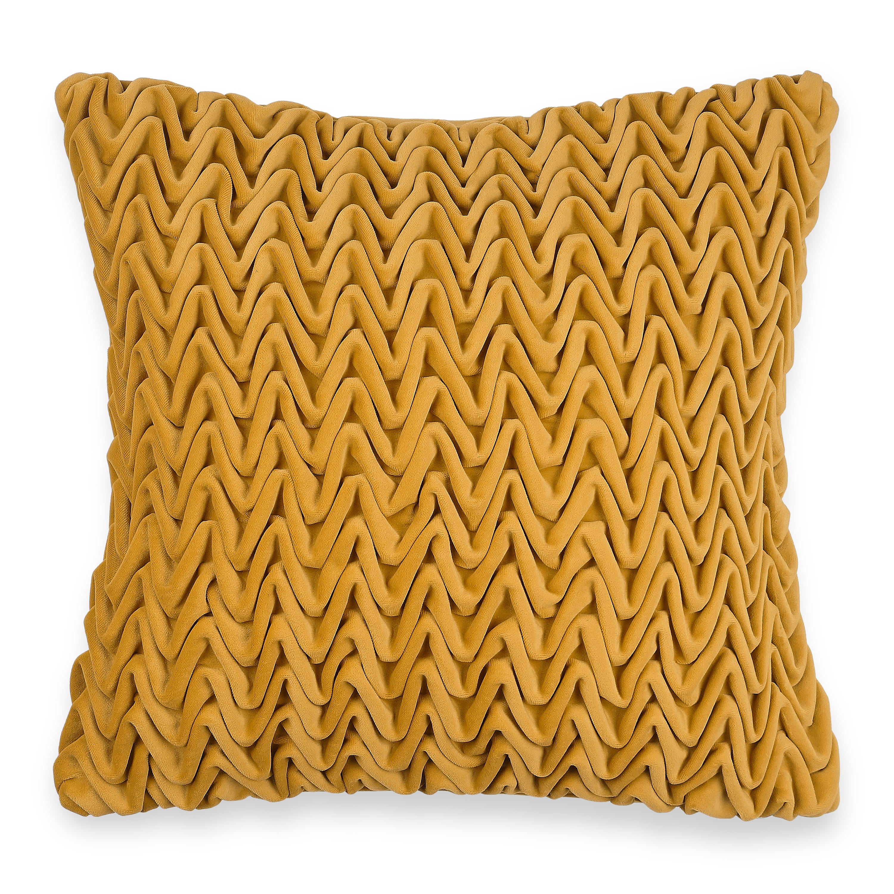 Smocking Decorative Pillow Cover - Mustard