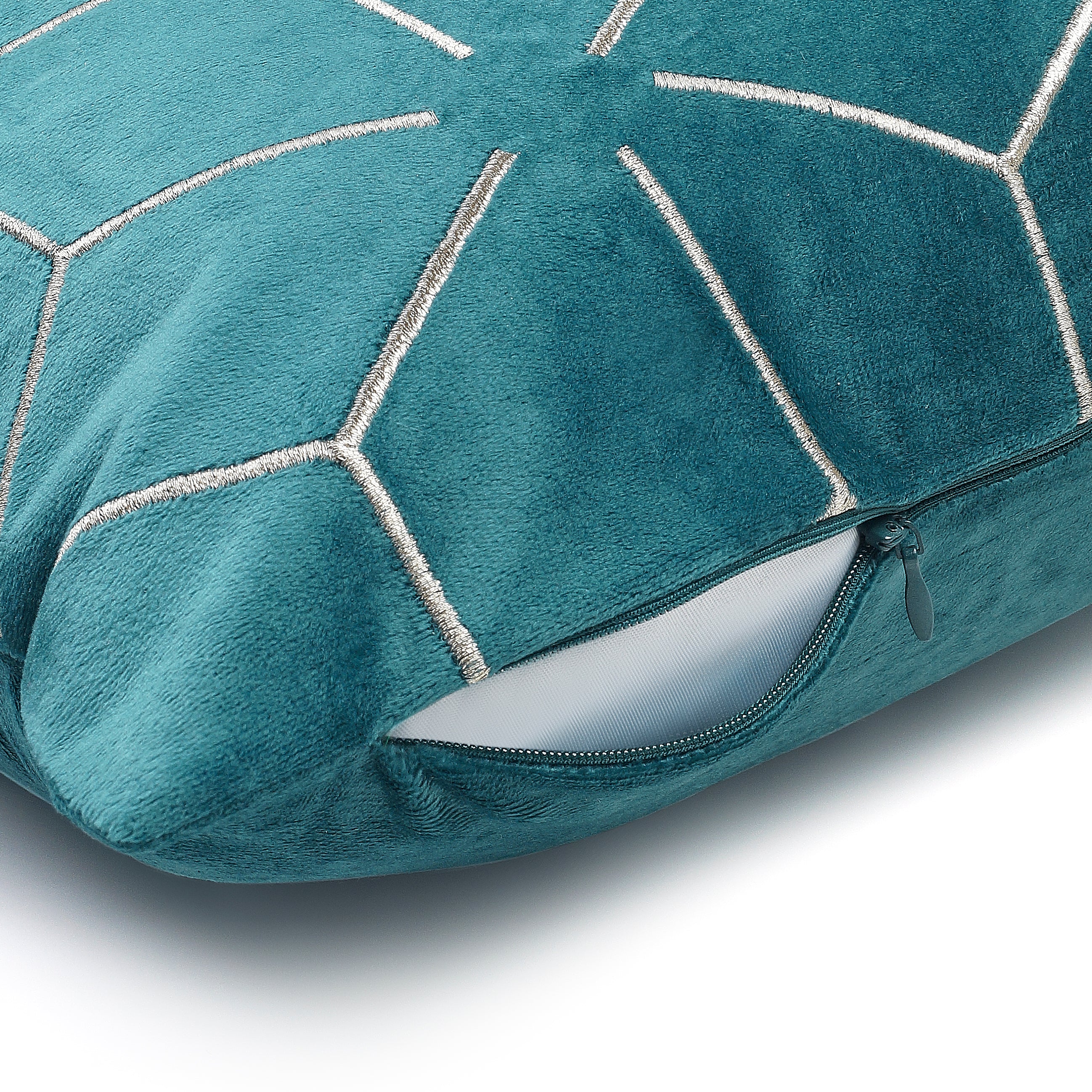 Prism Embroidered Decorative Pillow Cover - Turquoise