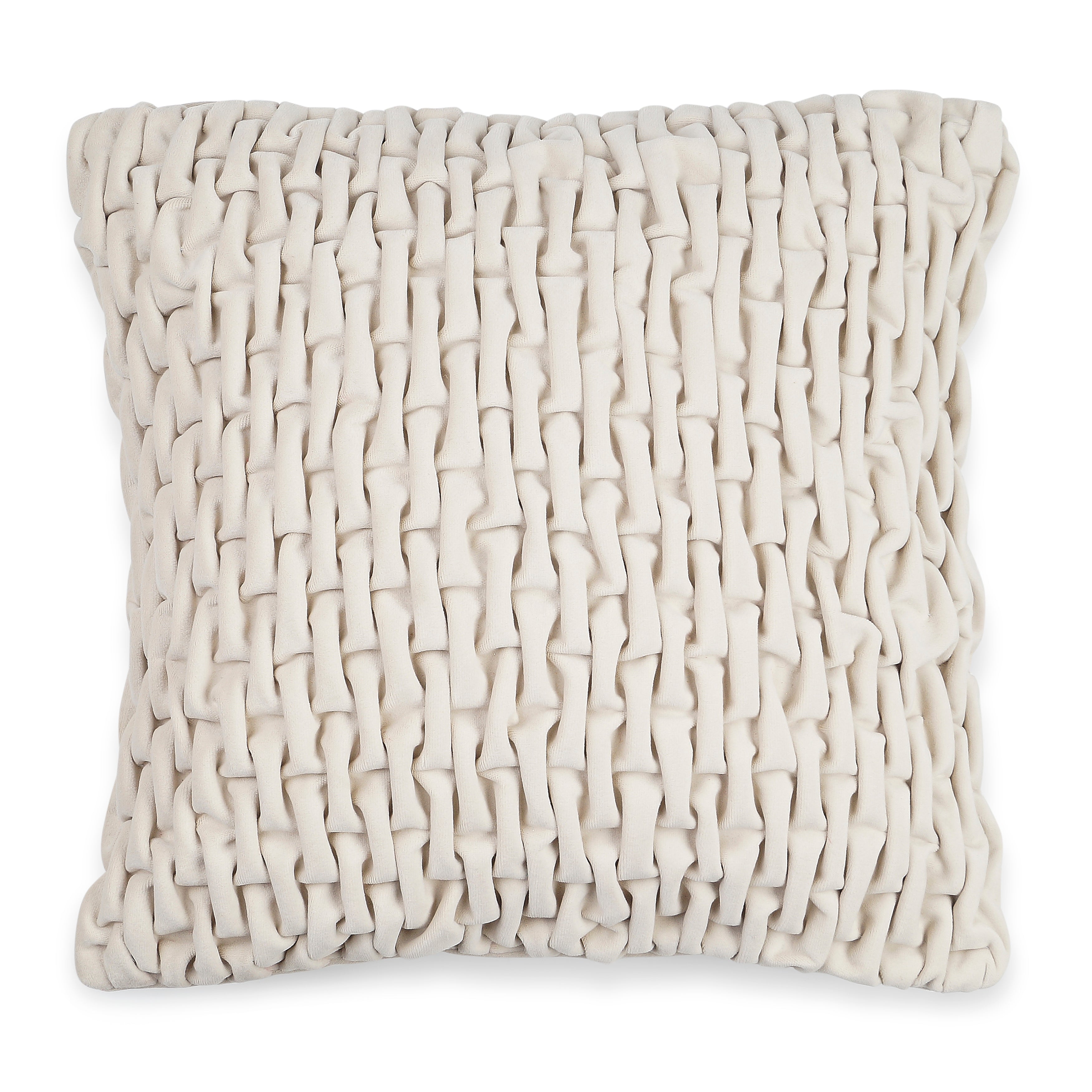 Smocking Decorative Pillow Cover - Light Natural