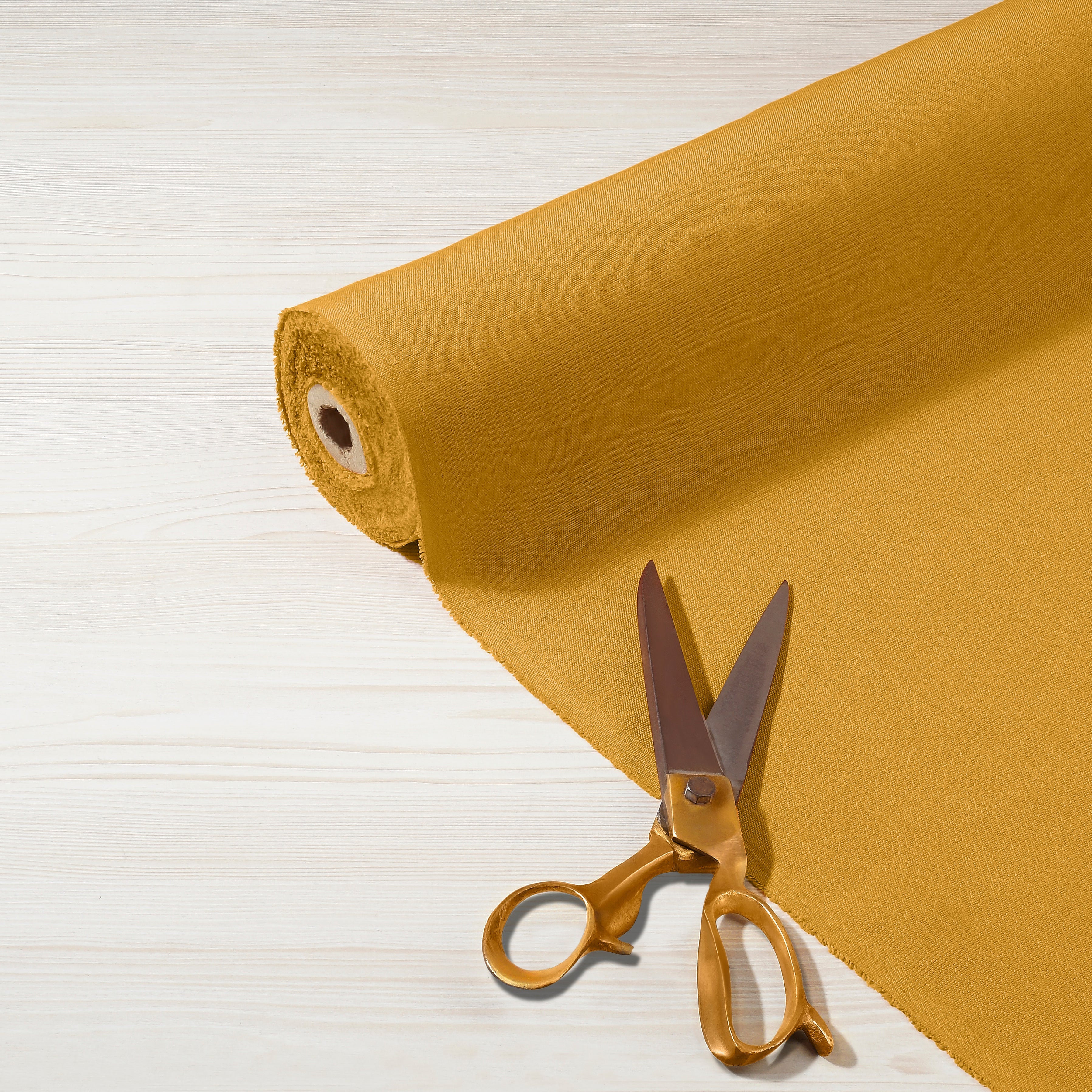 Faux Linen Fabric Mustard