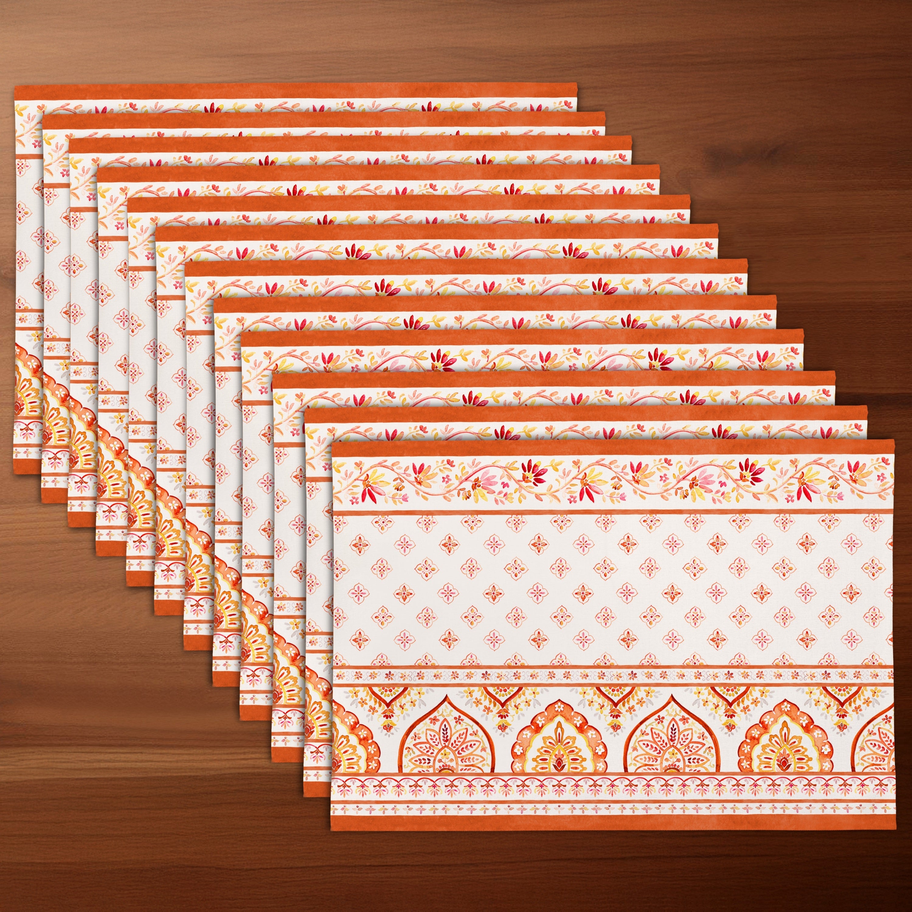 Autumn Mandala Placemats -  Fall Themed Placemats  - 14 x 19 Inch, 12 pcs