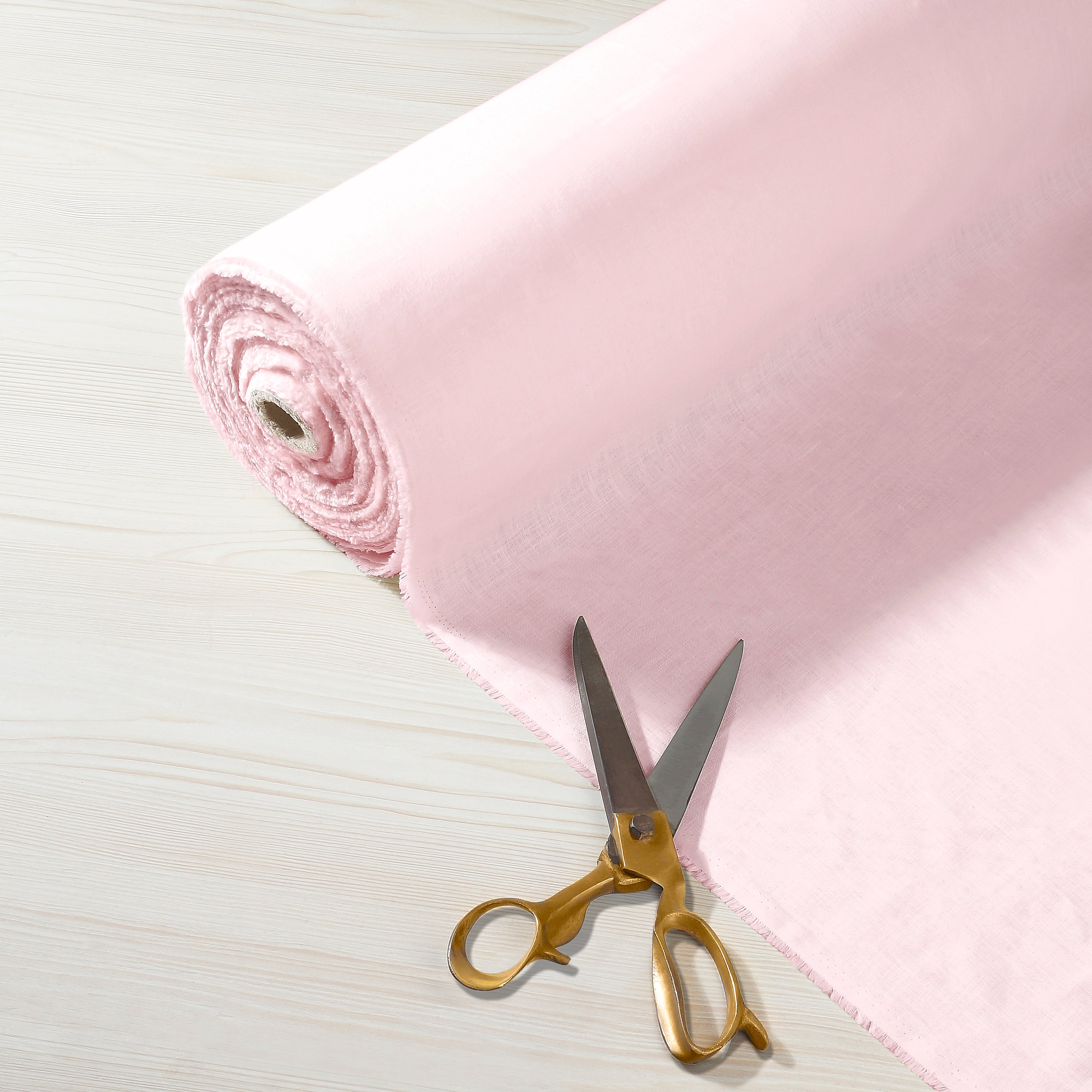 100% Pure Linen Fabric Pastel Pink