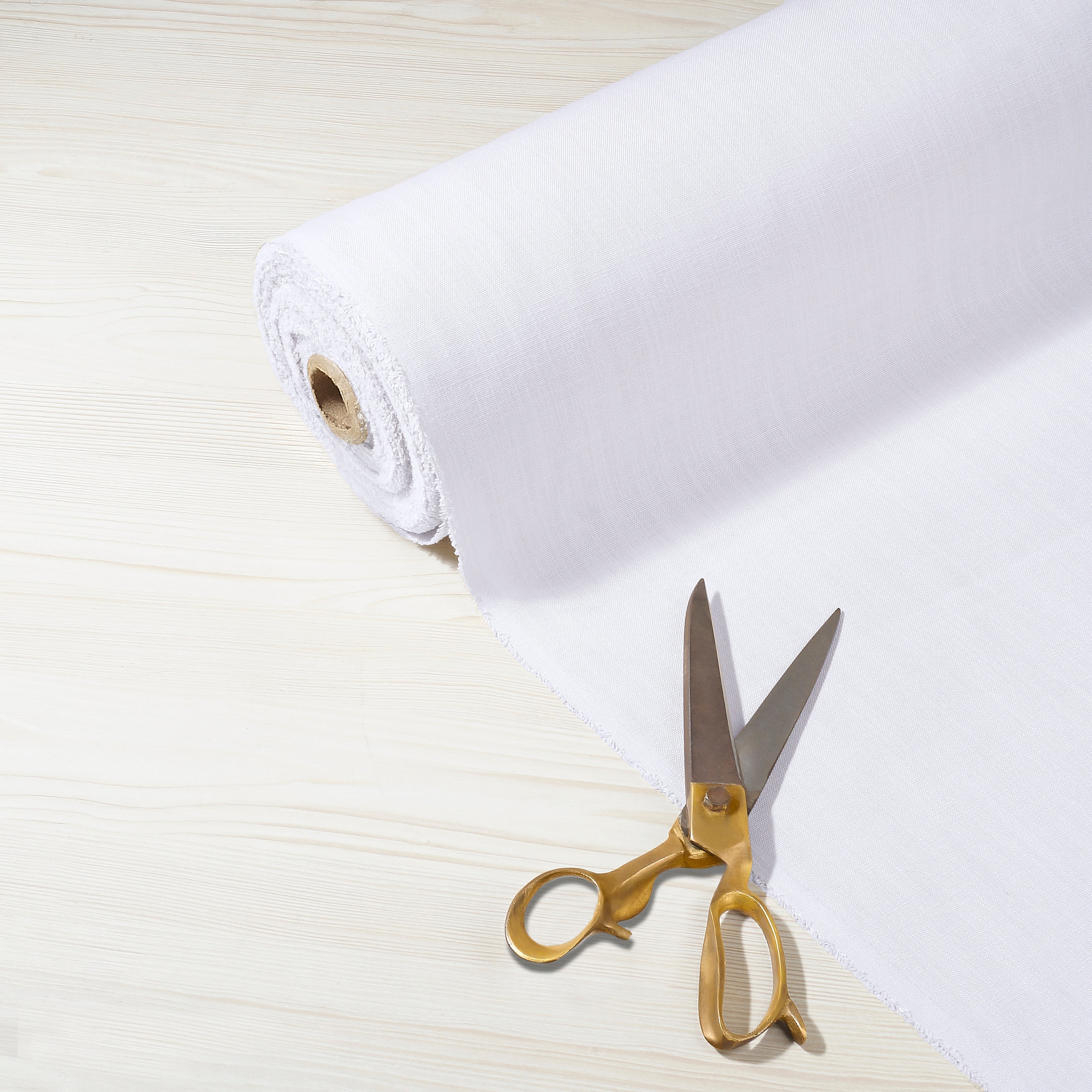 Faux Linen Fabric White