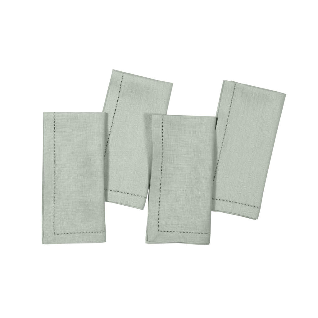 Sage Green Linen Dinner Napkins 20” - Hemstitch - Bulk - 1 Quantity Includes 430 Pieces